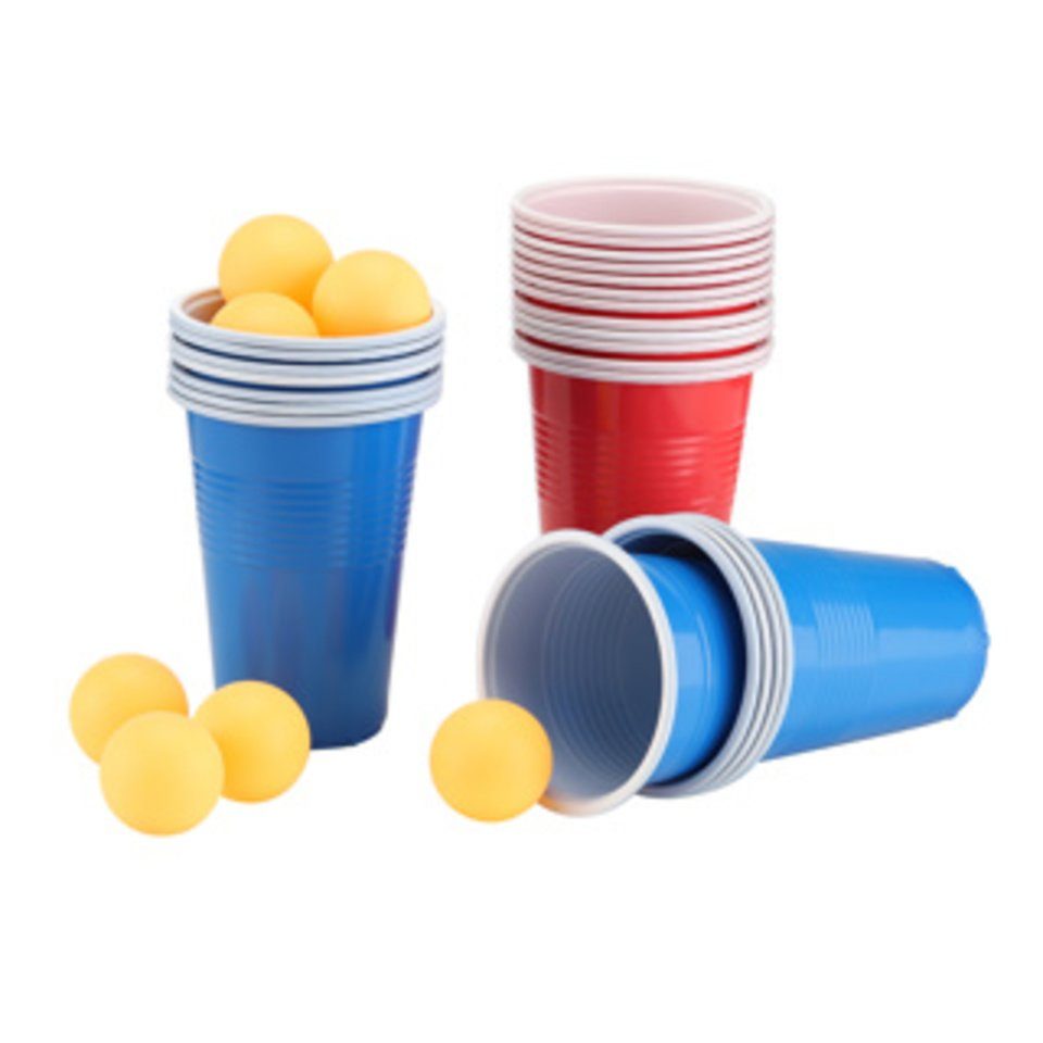 Haushalt International Becher Bier-Pong-Set 48 teilig (24 Becher, 24 Bälle), 1-tlg.