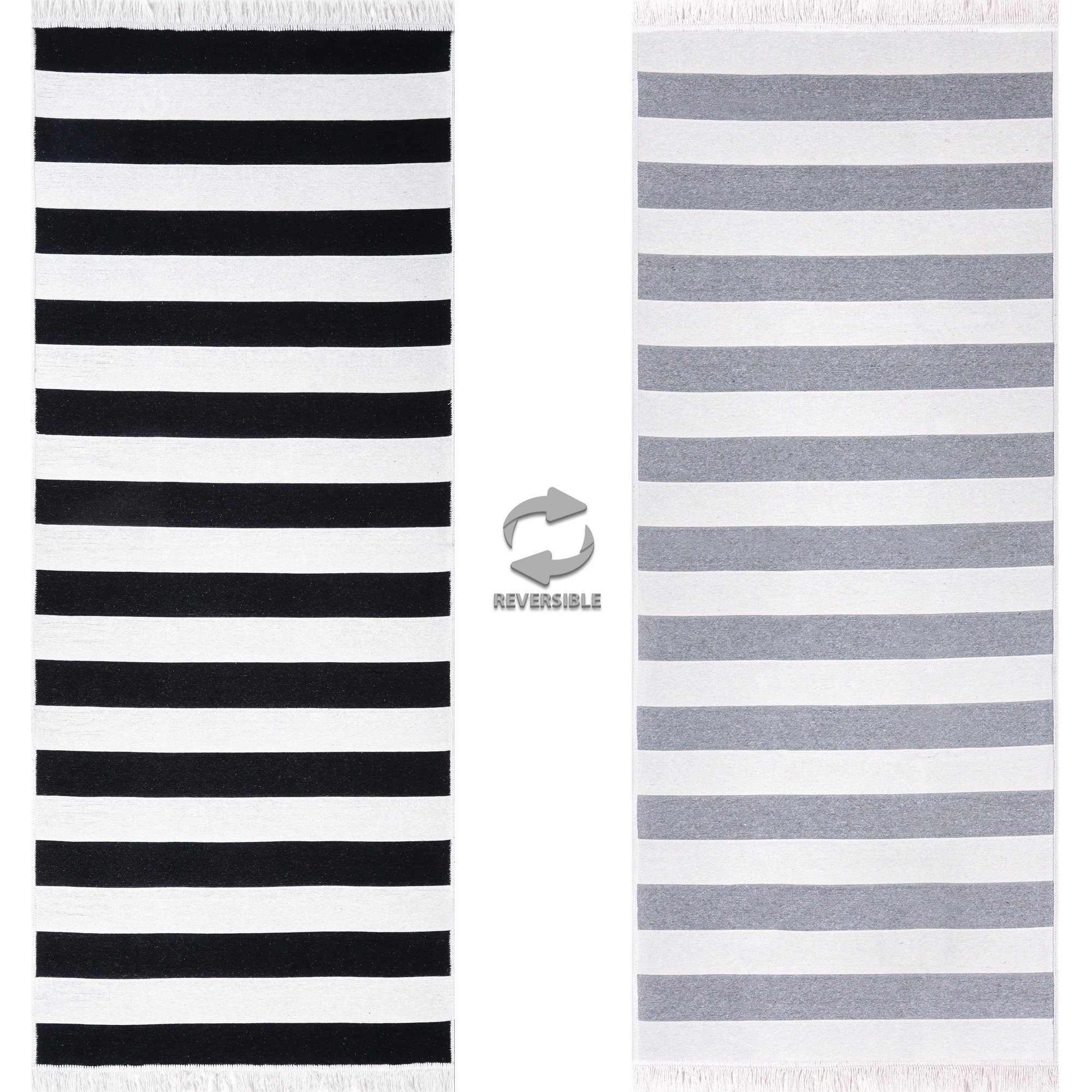 Teppich Flur Teppich Teppich, Kelim, Jimri, Wohnzimmer Stripe-Grau-Schwarz Läufer, Teppich Läufer,