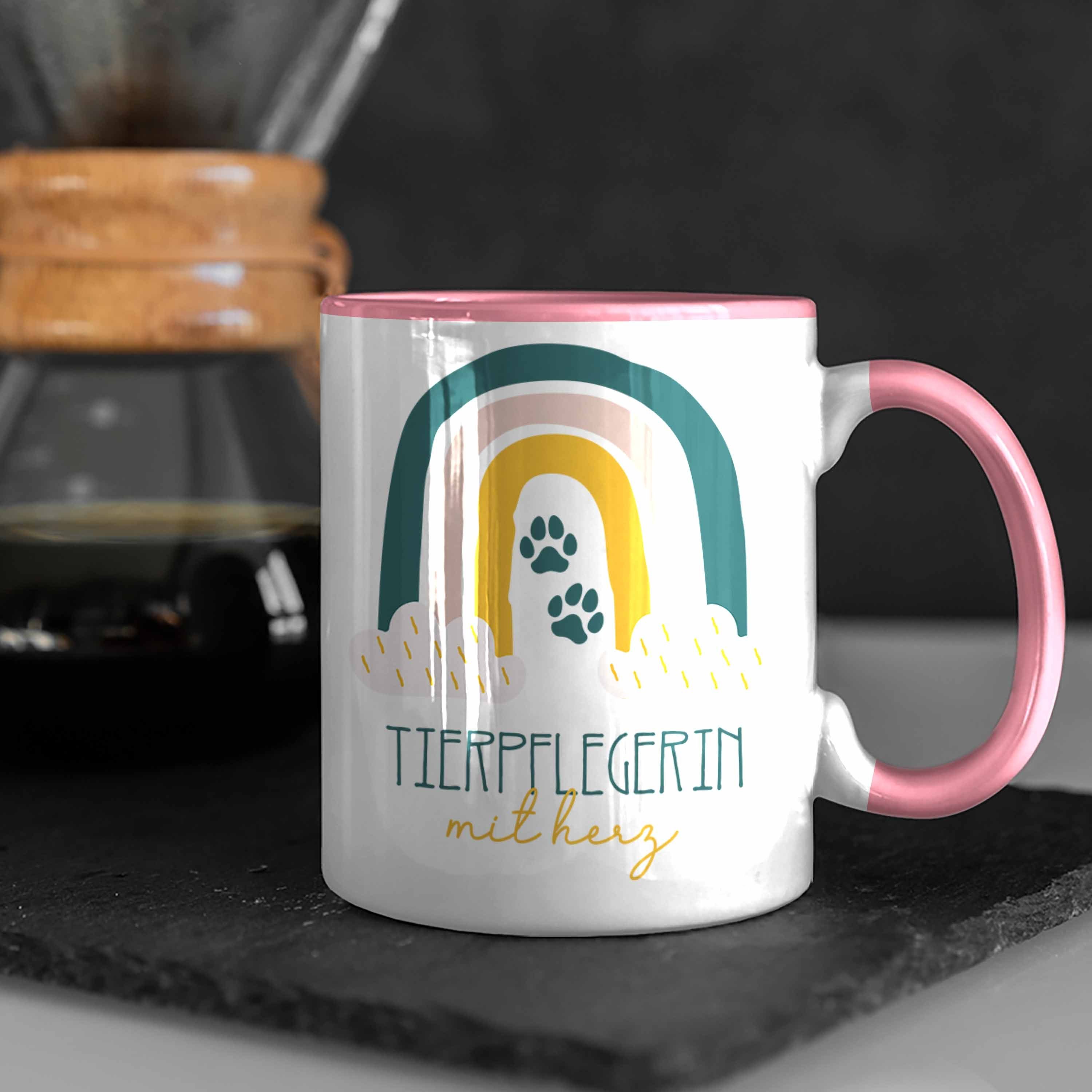 Tier Geschenkidee Rosa Tasse Geschenk Tierpflegerin Trendation Danke Kaffeetassse für Tasse