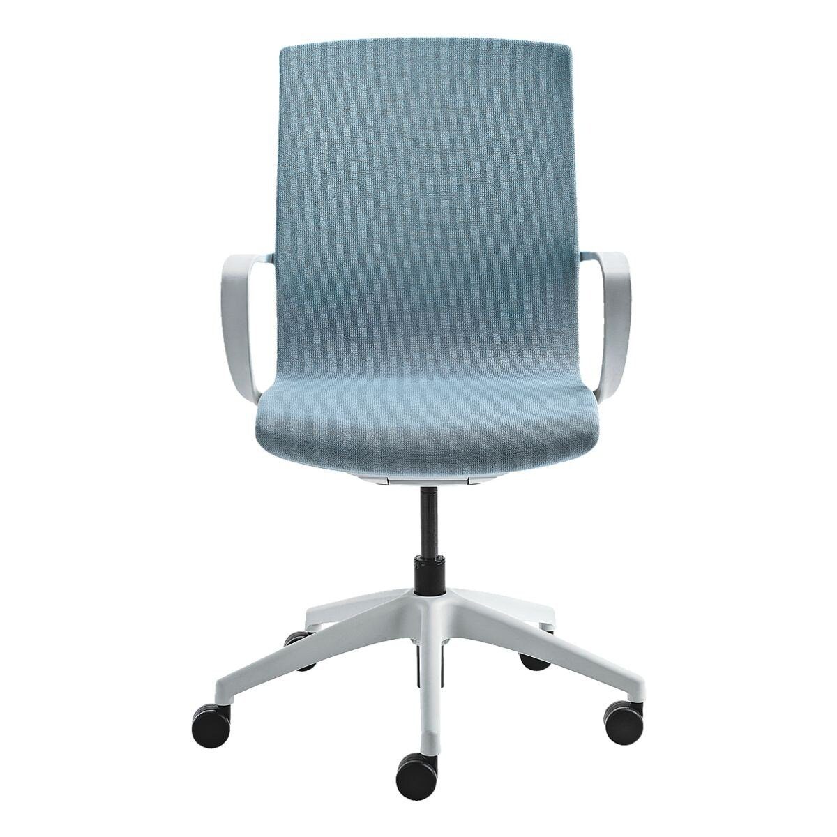 Flachsitz Schreibtischstuhl Mayer Wippmechanik blau Armlehnen, mit und myMORRIS, Sitzmöbel