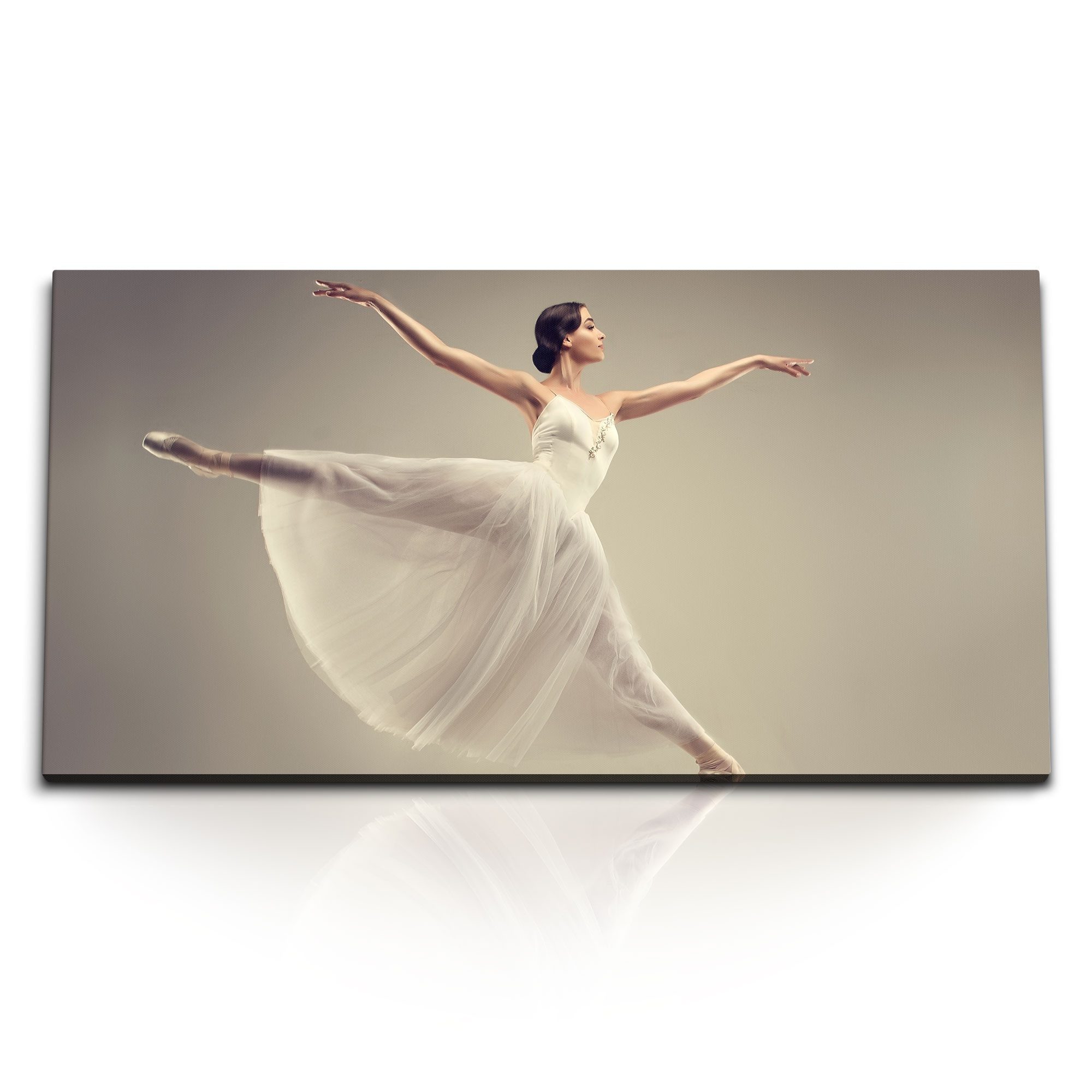 Sinus Art Leinwandbild Kunstdruck Bilder 120x60cm Ballerina Ballett junge Tänzerin Klassik, (1 St)