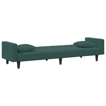 vidaXL Sofa 2-tlg. Sofagarnitur mit Kissen Dunkelgrün Samt