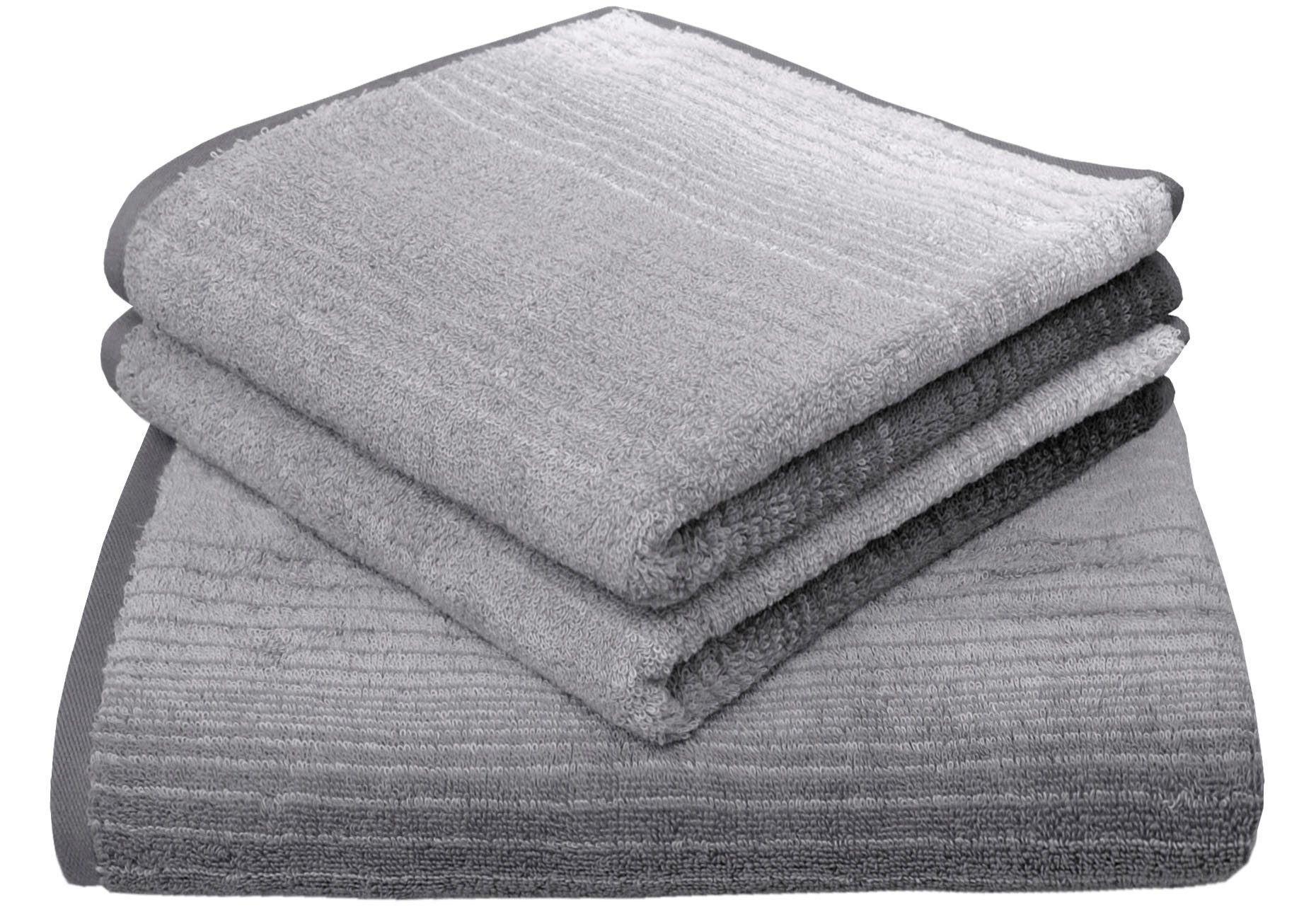 Dyckhoff Handtuch Set "Colori" Set 3 Stk. Walkfrottee 2 Handtücher & 1 Dusc günstig online kaufen