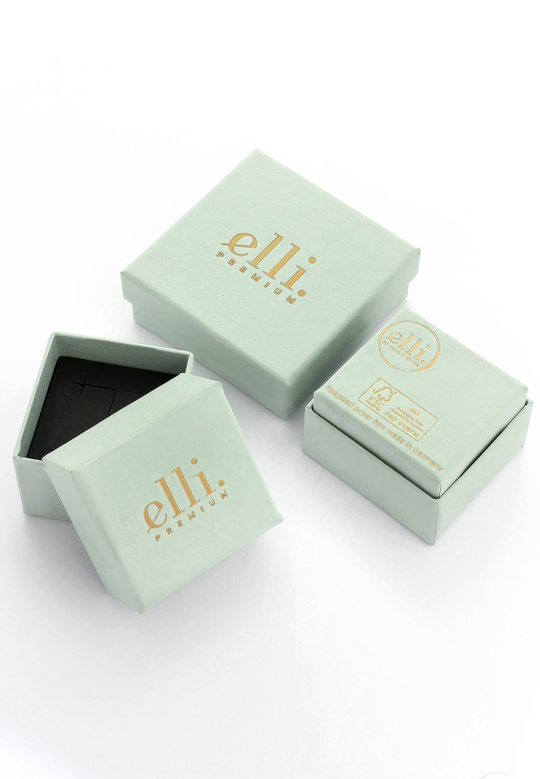 Elli Premium Ring-Set Stapelringe Stacking Bandring 3er Set 375 Gelbgold, Ring Set