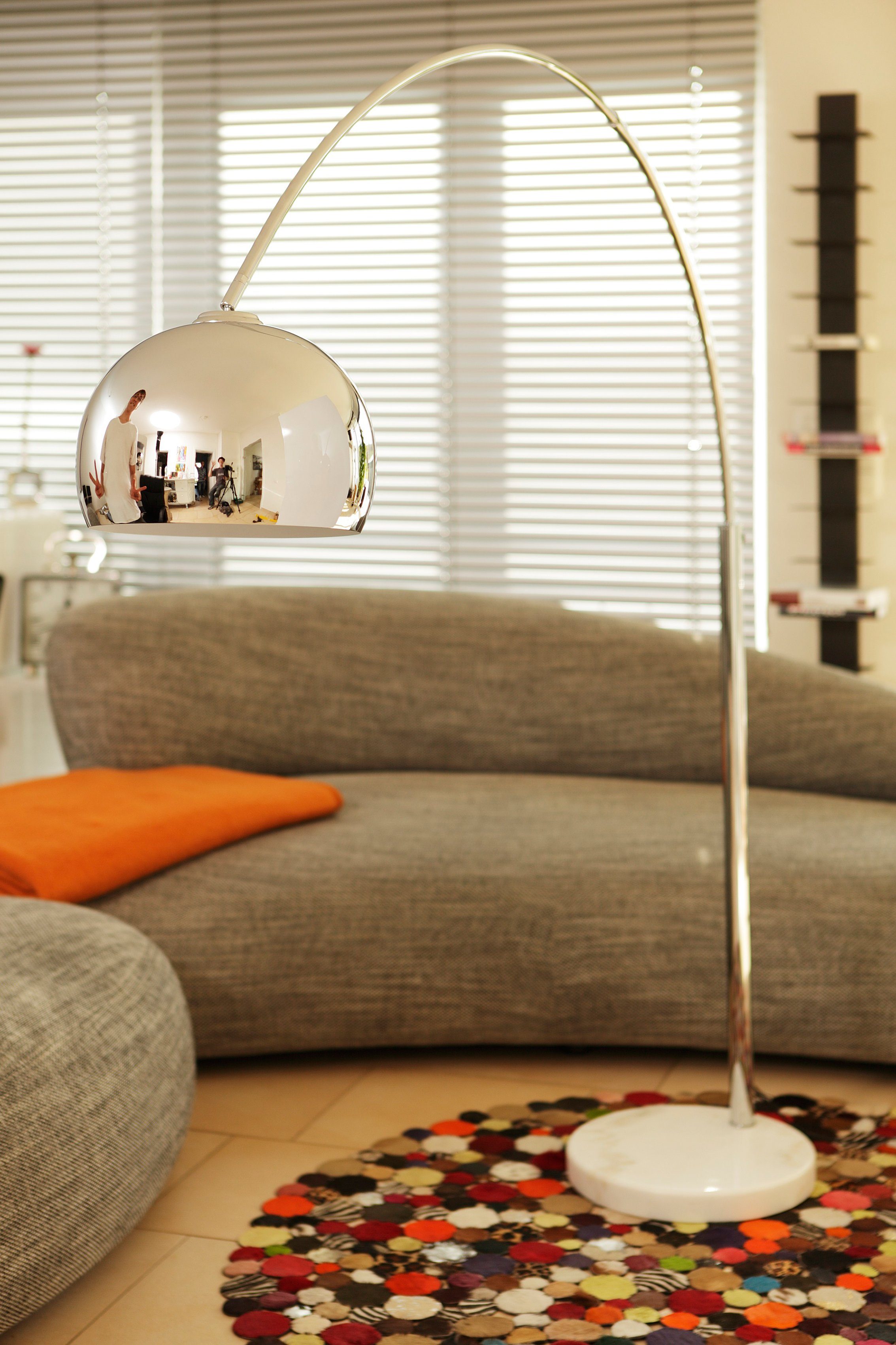 SalesFever Bogenlampe Finn, Dimmer, ohne Leuchtmittel, Höhenverstellbar und mit Dimmschalter