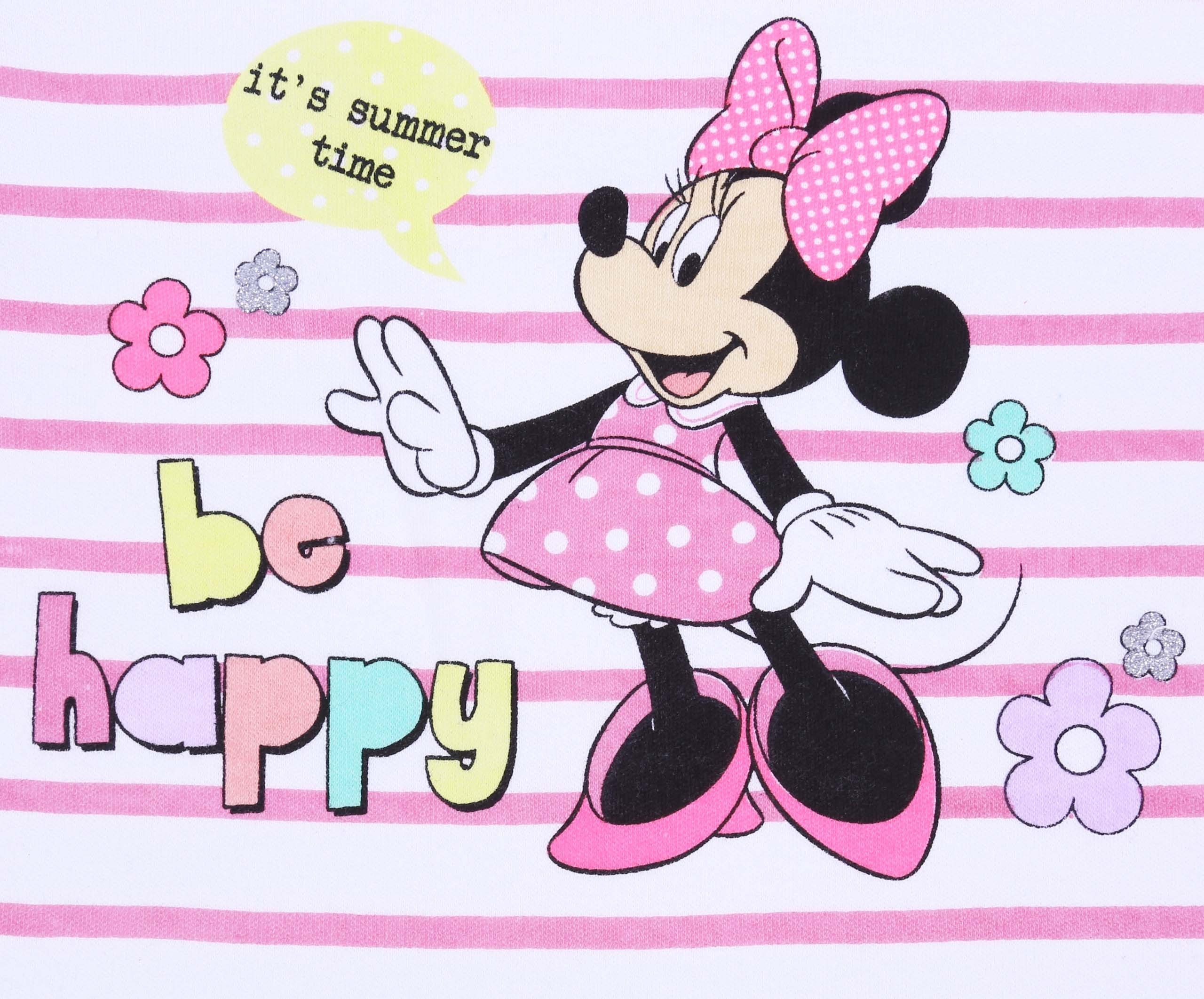 Sarcia.eu T-Shirt & Shorts Weiß-pinkes Set für Mädchen T-Shirt+kurze Hose Minnie Mouse 3 Monate