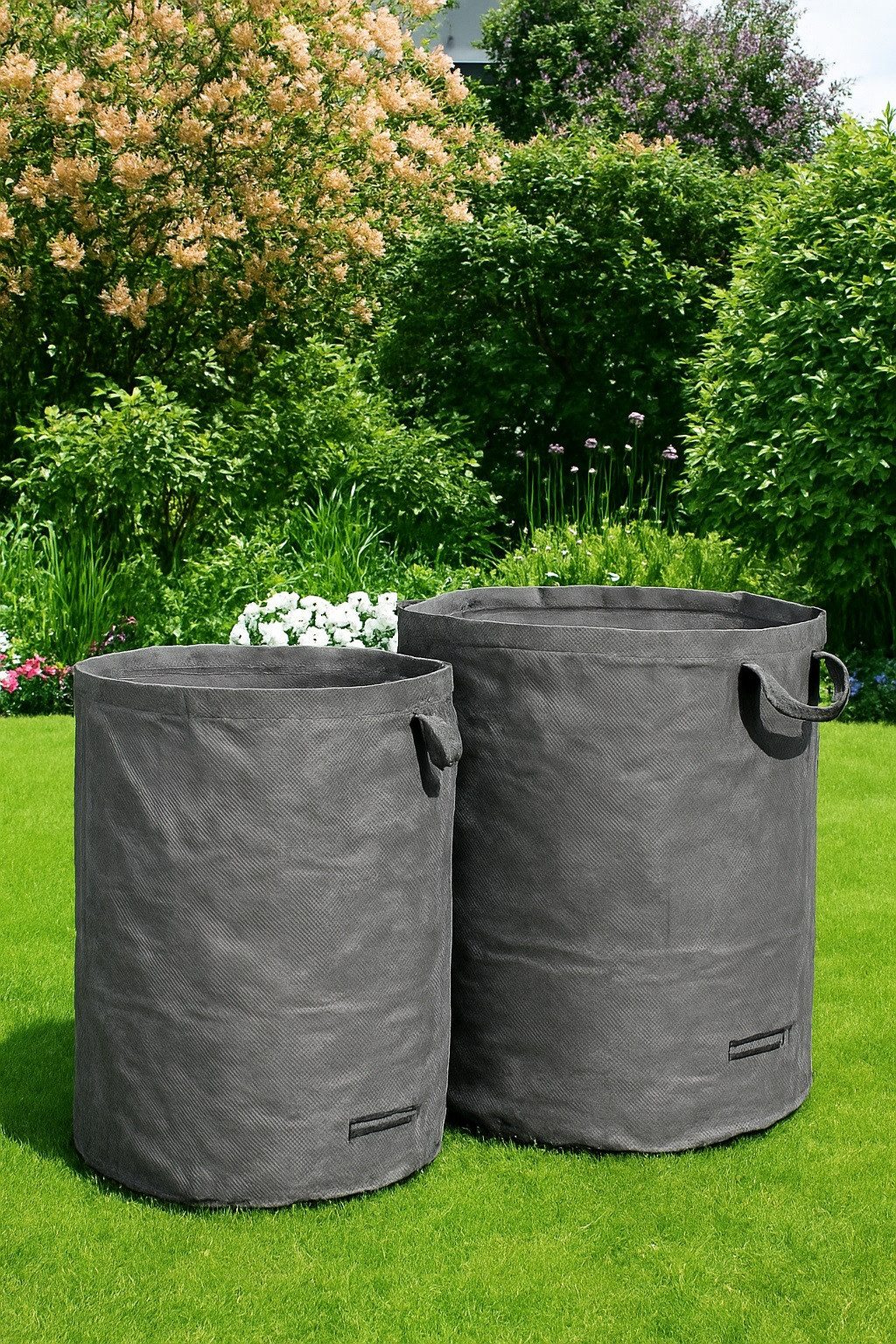 Gardissimo Gartensack 2 er Set Gartenabfallsack je 272 Liter Laubsack, für Gartenabfall, 272 l, (Spar-Set, 2-tlg., 2er Set), wetterfest mit Tragegriffen und Stabilationsringen