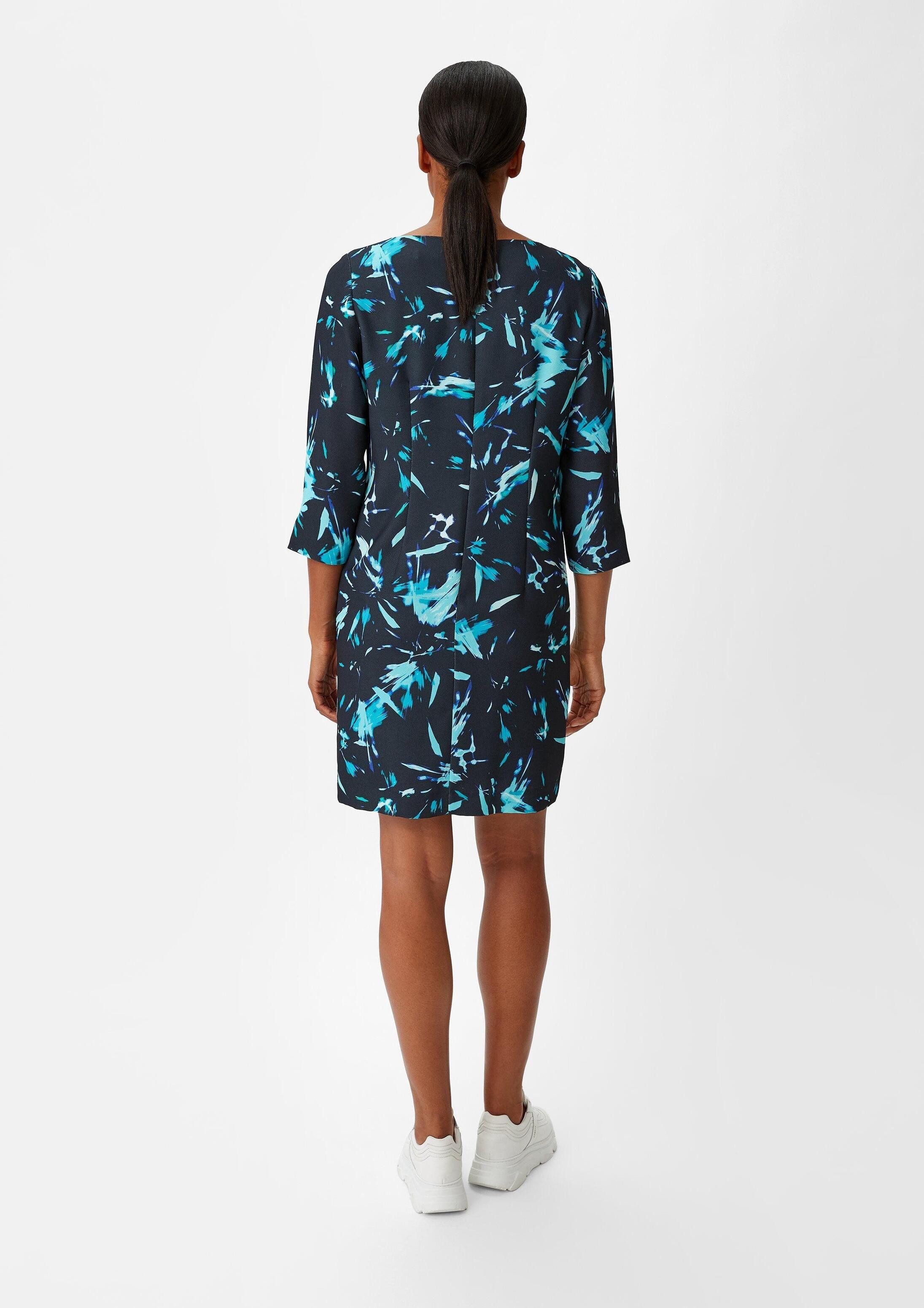 comma Minikleid Kleid Crêpe-Kleid mit 3/4-Ärmeln