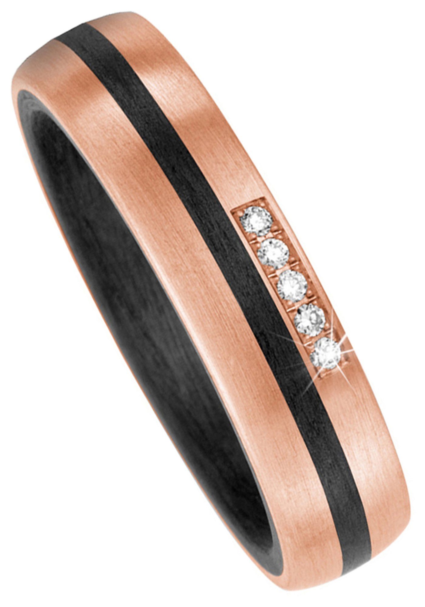 JOBO Fingerring Ring mit 5 Diamanten, Ca...