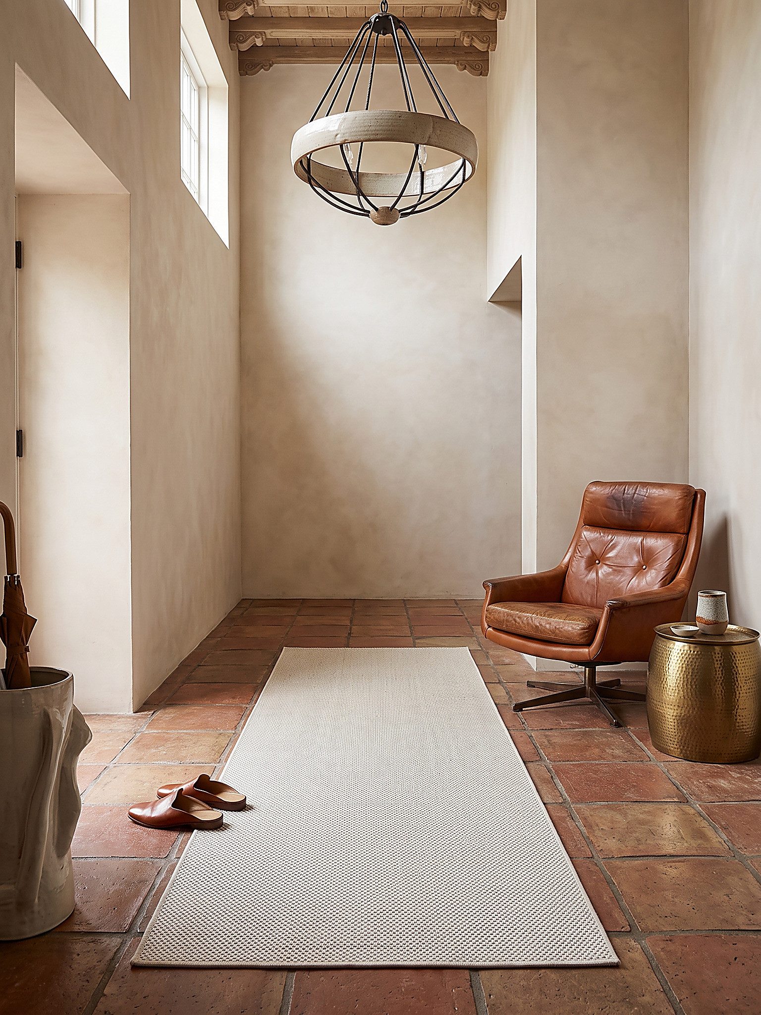 KADIMA DESIGN Teppich BORNO Teppichläufer Creme 80x150 Uni Polypropylen Wohnzimmer, Läufer, Höhe: 4 mm, Strapazierfähig, Pflegeleicht, Farbecht, Wetterfest, UV- – Bild 4 von 5