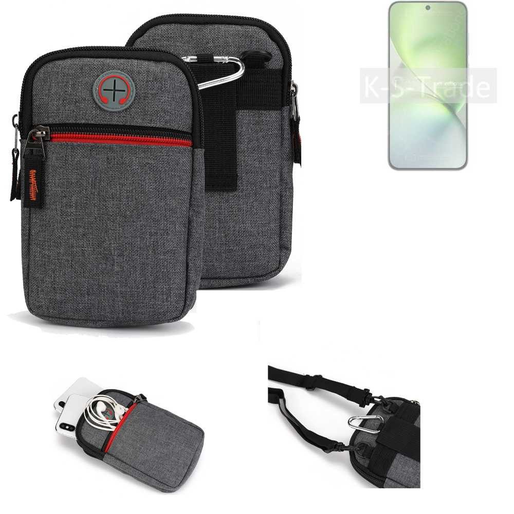 K-S-Trade Handyhülle für Vivo X200 Pro mini, Holster Gürteltasche Handy Tasche Schutz Hülle grau Zusatzfächer