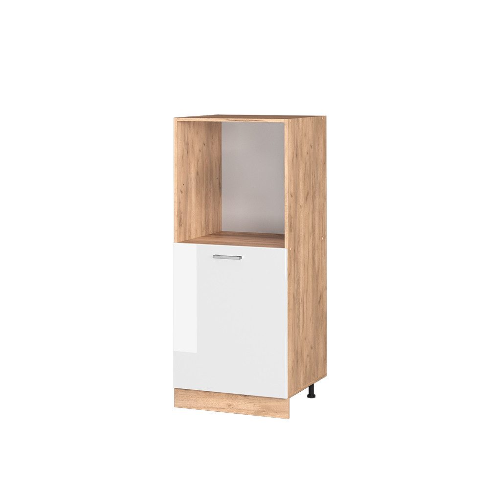 Vicco Herdumbauschrank R-Line, Weiß Hochglanz/Goldkraft Eiche, 60 cm (1-St)
