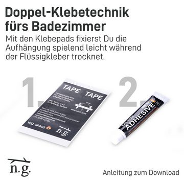 Natural Goods Berlin Duschablage KLEAN, für eine Klebemontage ohne Bohren, Wandbefestigung, kein Bohren