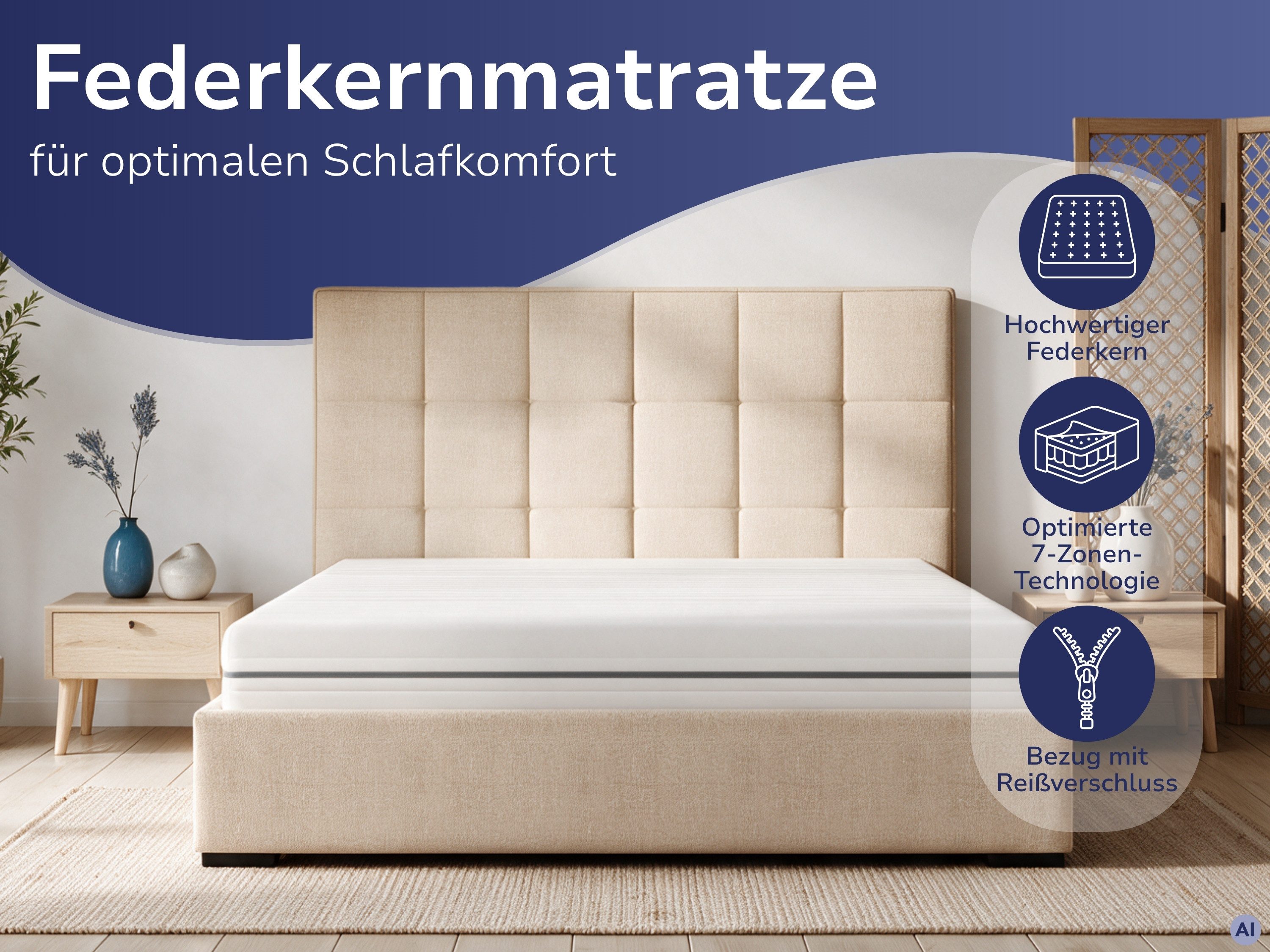 Taschenfederkernmatratze 7-Zonen Federkernmatratze Relax - Matratze ergonomisch, atmungsaktiv, Matratzenheld, 18 cm hoch, verschiedene Größen & Härtegrade - all – Bild 5 von 5