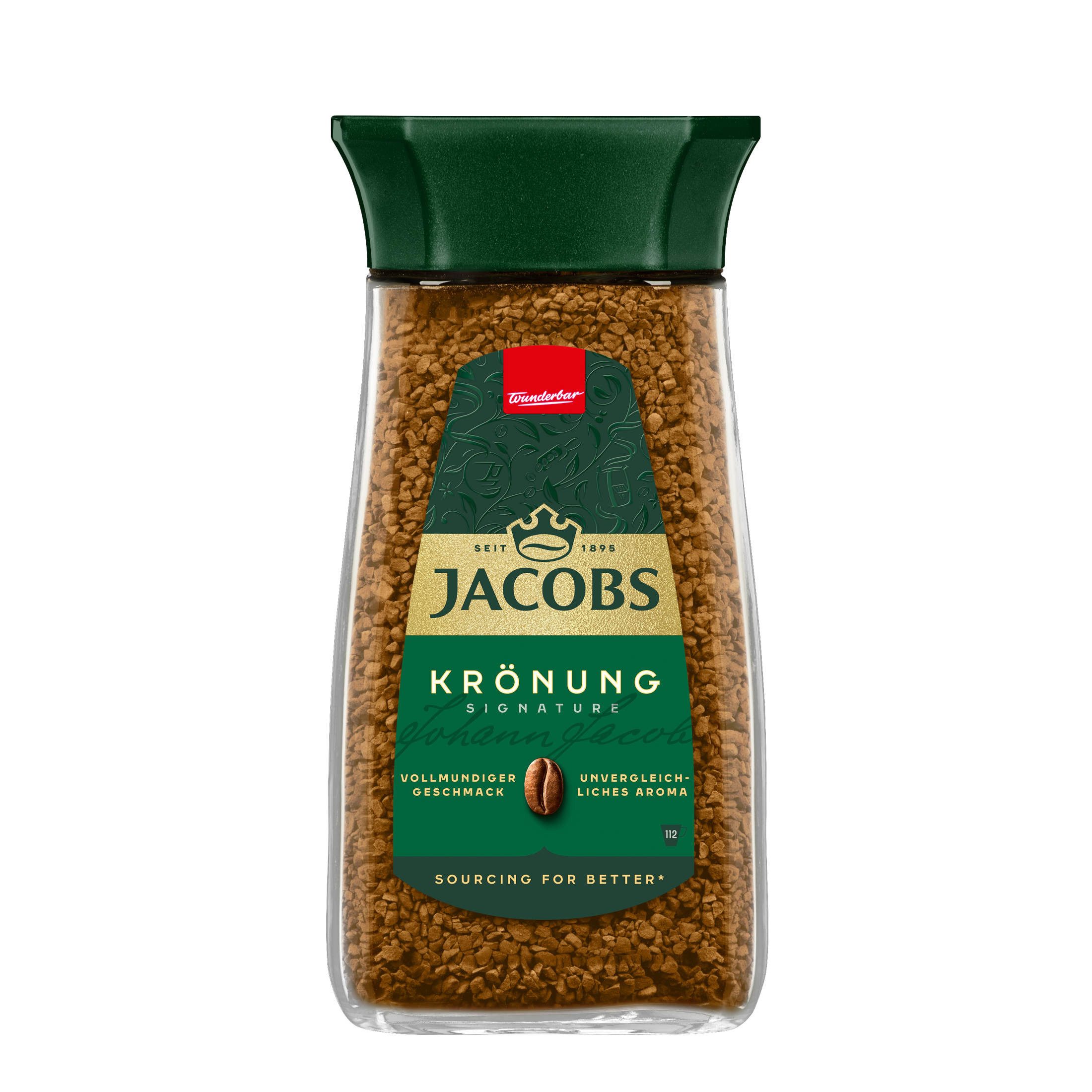 JACOBS Kaffee Löskaffee Krönung 6 x 200 g Gläser löslicher Kaffee, (Packung, 6er Pack)