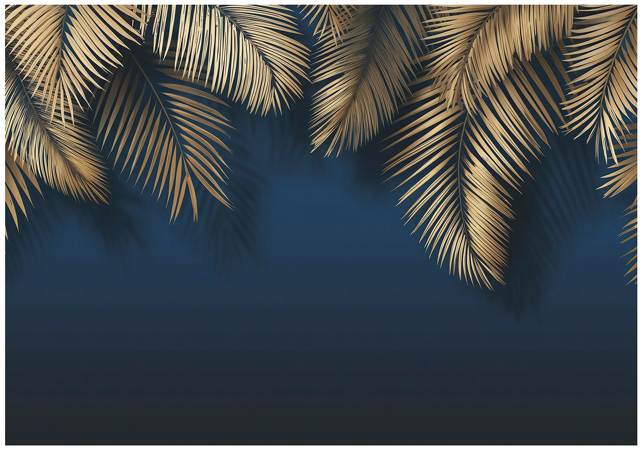 Wallarena Fototapete Federn Weiß Gold Vlies Tapete Wohnzimmer Schlafzimmer Wandtapete, Glatt Vlies Washable, Blätter, Blau, Gold, (Packung, 8 St., Vlies Fototapete), Vliestapete schwarz Wohnzimmer Schlafzimmer Küche Tapete + Kleister