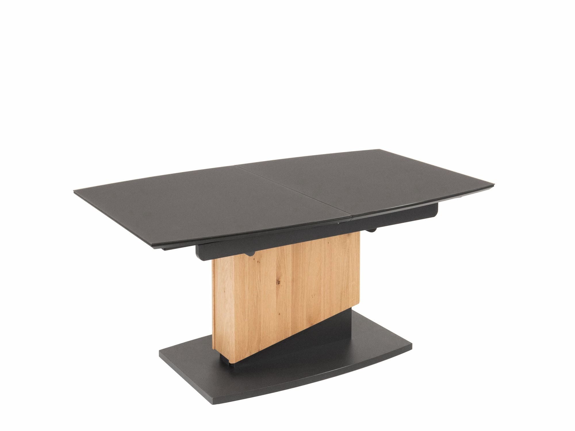 58 aufm Kessel Couchtisch Funktionstisch Cierra 115x54x70 Massivholzfurnier+Glas Grau/Wildeiche (inkl. Lieferung bis in die Wohnung, 1-St., Lieferung bis Verwendungsstelle), stufenlos höhenverstellbar ausziehbar Tischplatte aus Glas auf MDF