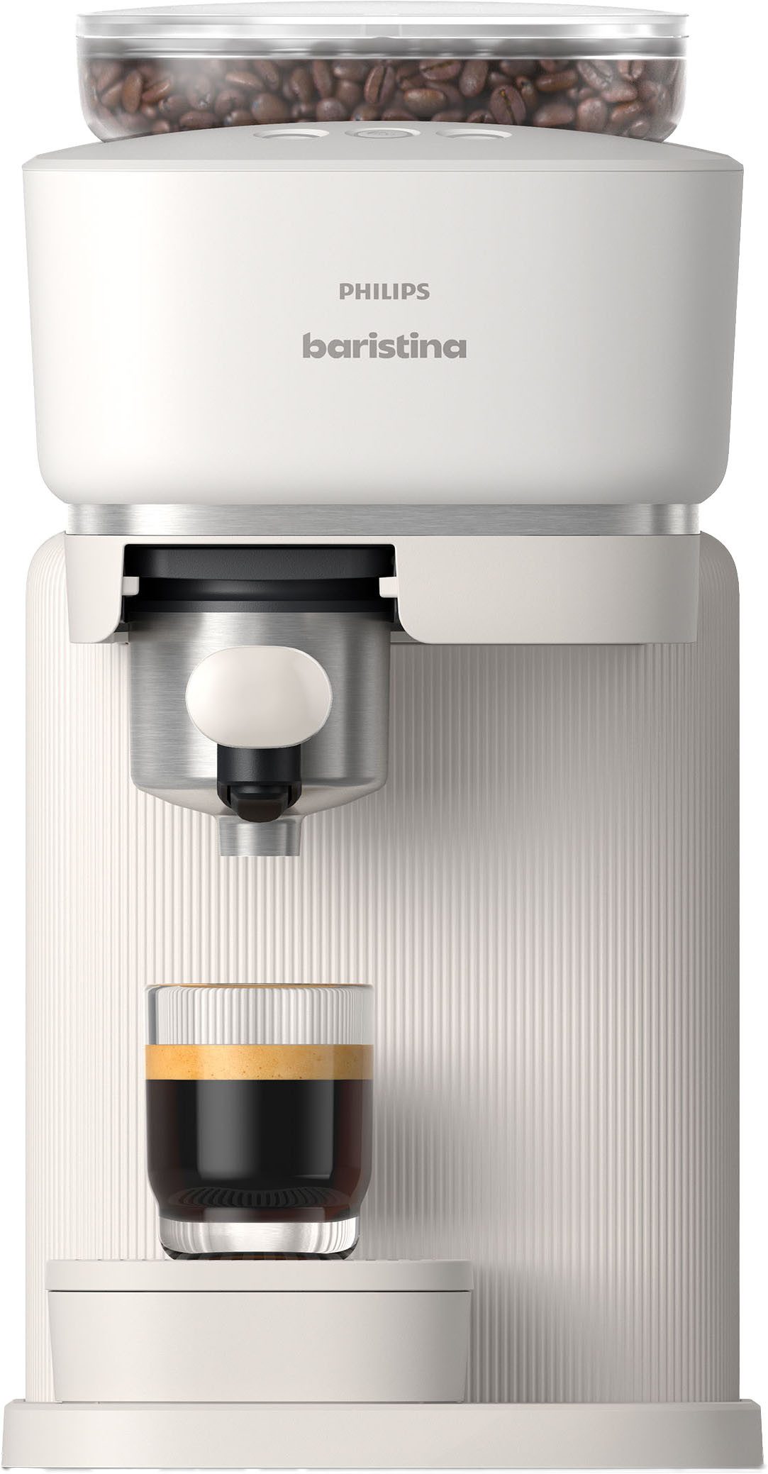 PHILIPS baristina Espressomaschine BAR305/00 mit Mahlwerk für ganze Bohnen, 16 bar Pumpendruck, Naturweiß​