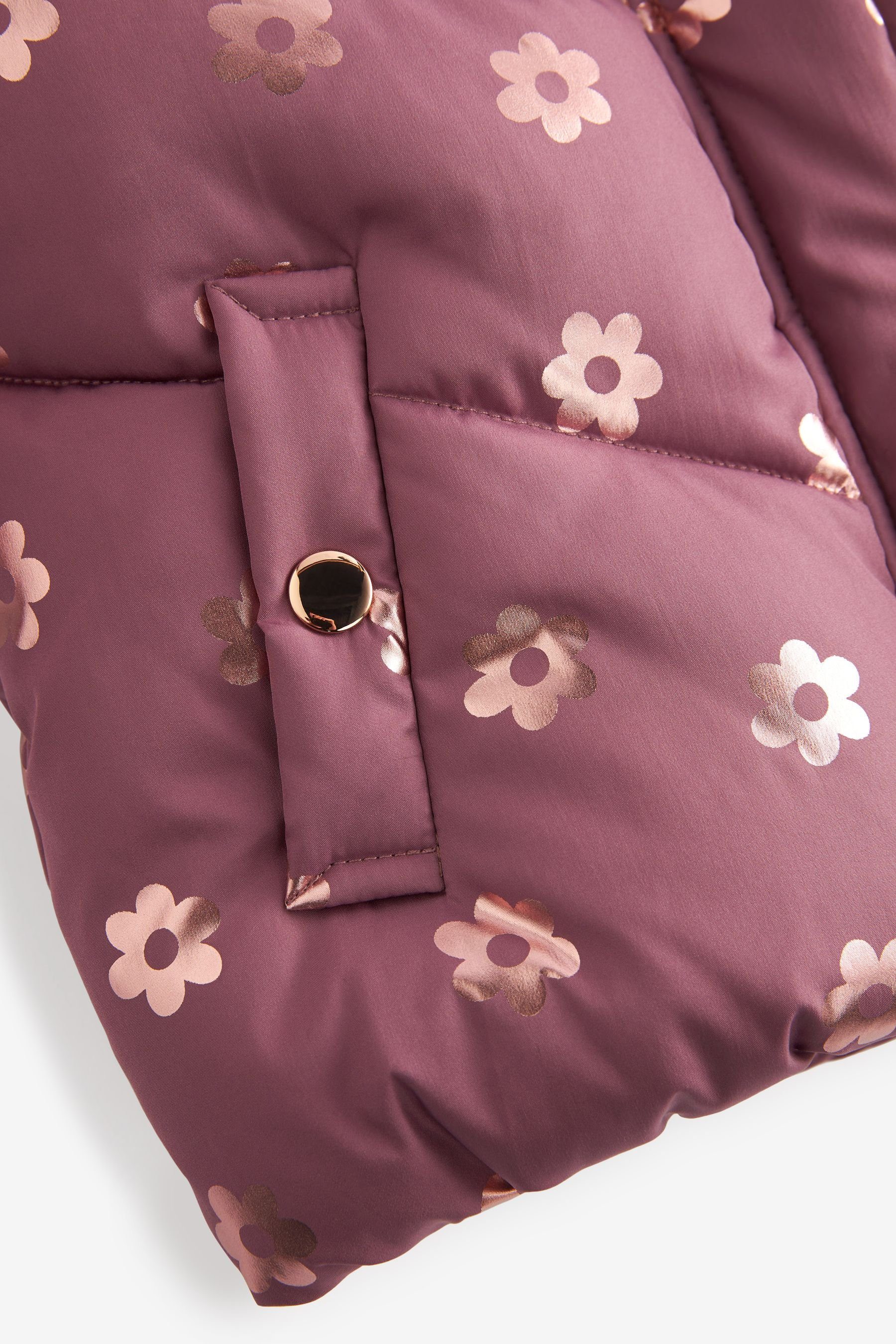 Next Regenmantel Wasserabweisender Mantel Mauve Purple mit Herz-Folienprint (1-tlg)