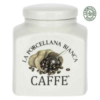 La Porcellana Bianca Kaffeedose Kaffeedose Retro Vorratsdose dekorative Vintage Kaffee Dose 1,1l, Porzellan, (3-tlg), Geschenkebpx