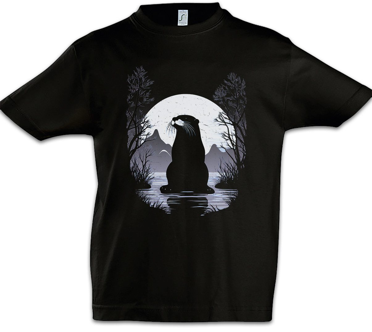Urban Backwoods Print-Shirt Otter Water Moon Kinder T-Shirt Space Cute Otters Funny Love Liebe (1-tlg) Viral Wild Tier Animal