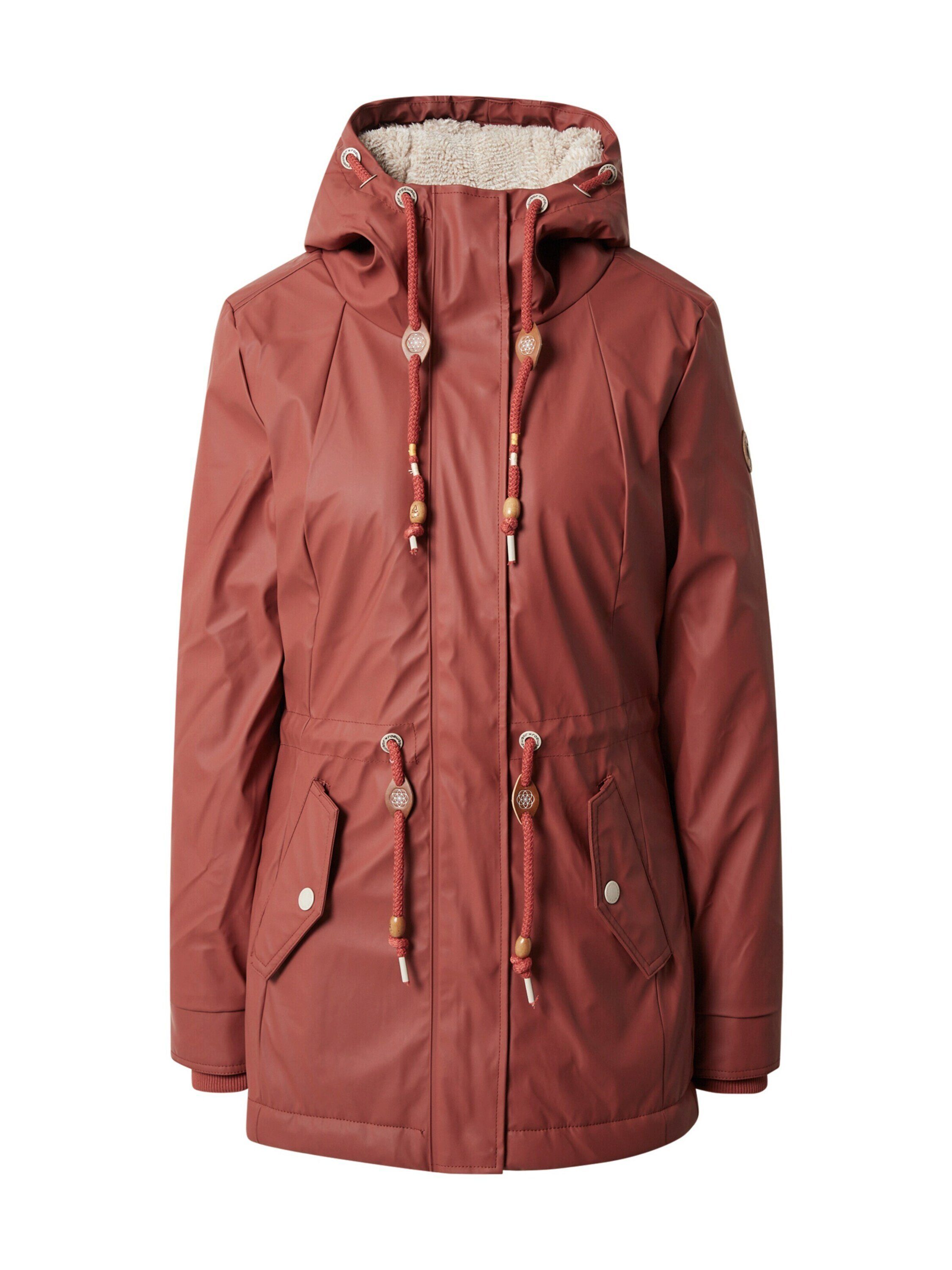 Gefütterter Unisex Parka – Größe L, Rot, Mit Kapuze, Steppfutter & Vielen Taschen