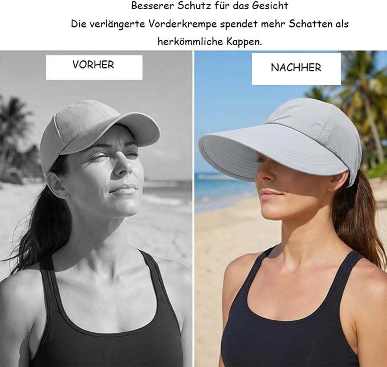 nsihing Sonnenhut Sonnenhut Damen Top Abnehmbarer Verstellbarer – Bild 2 von 5