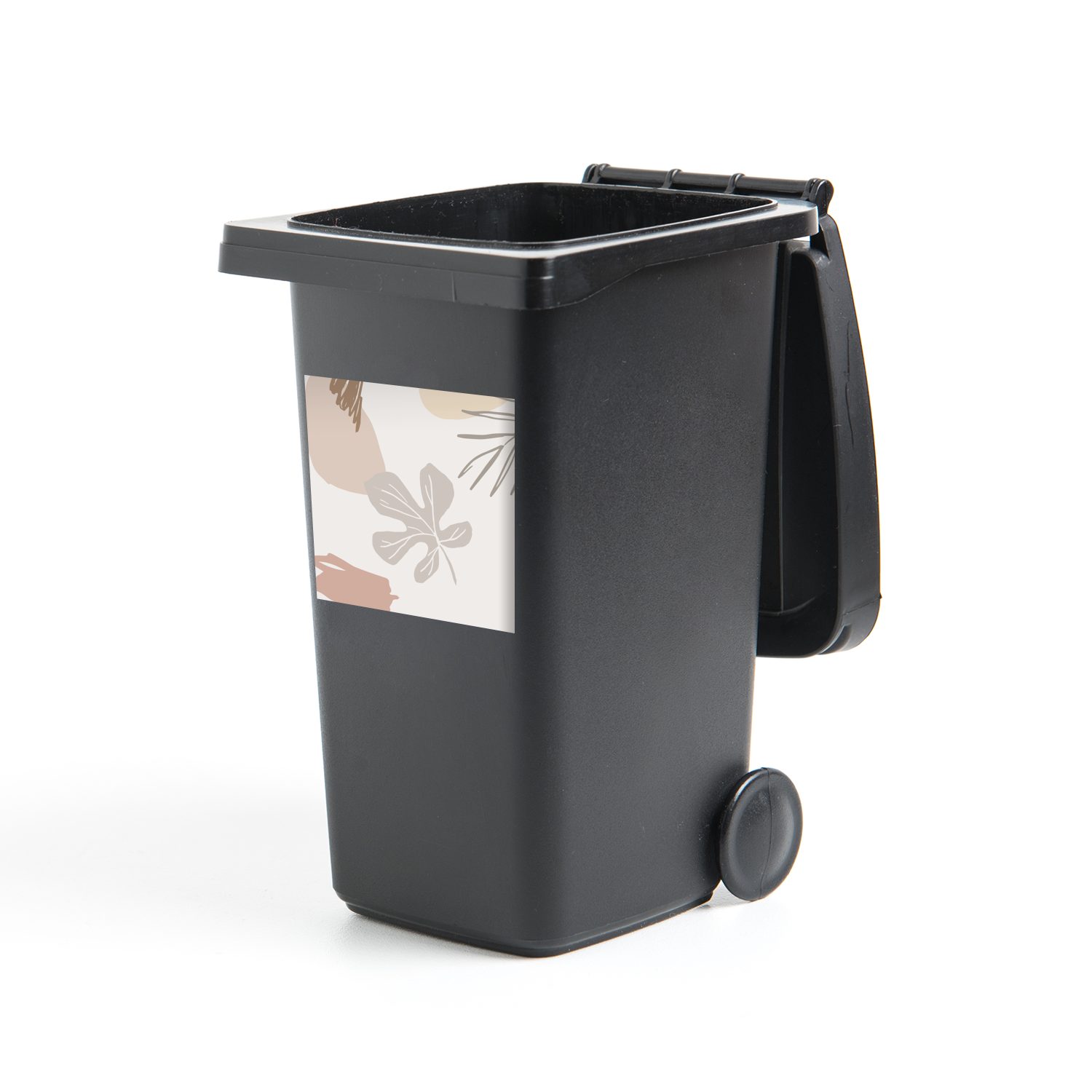 Grau Laub - Container, Mülleimer-aufkleber, MuchoWow Mülltonne, - Sommer Wandsticker (1 St), Sticker, Abfalbehälter