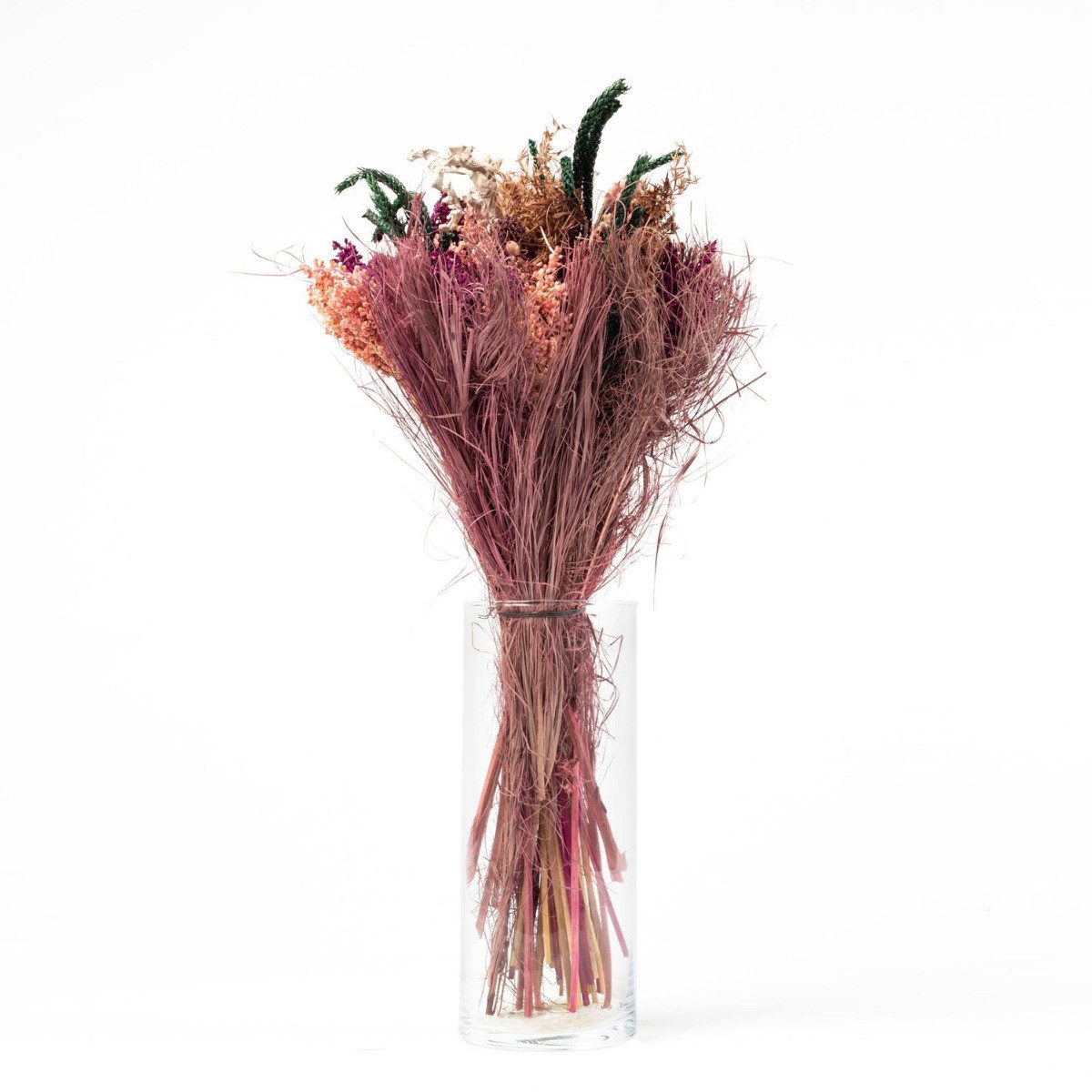 Trockenblume Trockenblumenstrauß Harriet mit Manschette, pink, 40 cm, Ø20 cm, artplants, Höhe 40.0 cm