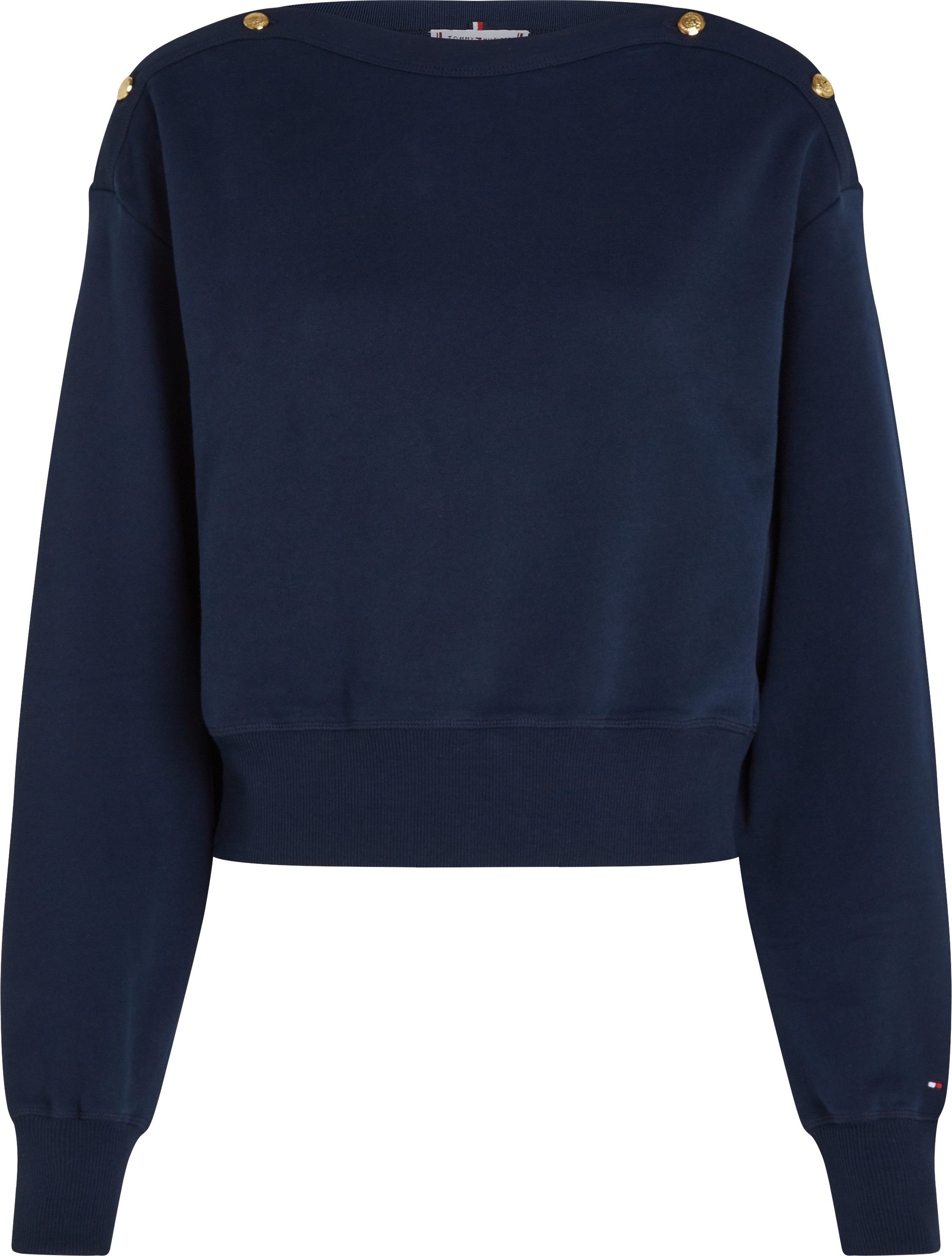 Tommy Hilfiger Curve Sweatshirt CRV GOLD BTN BOAT-NK SWTSHRT in Großen Größ günstig online kaufen