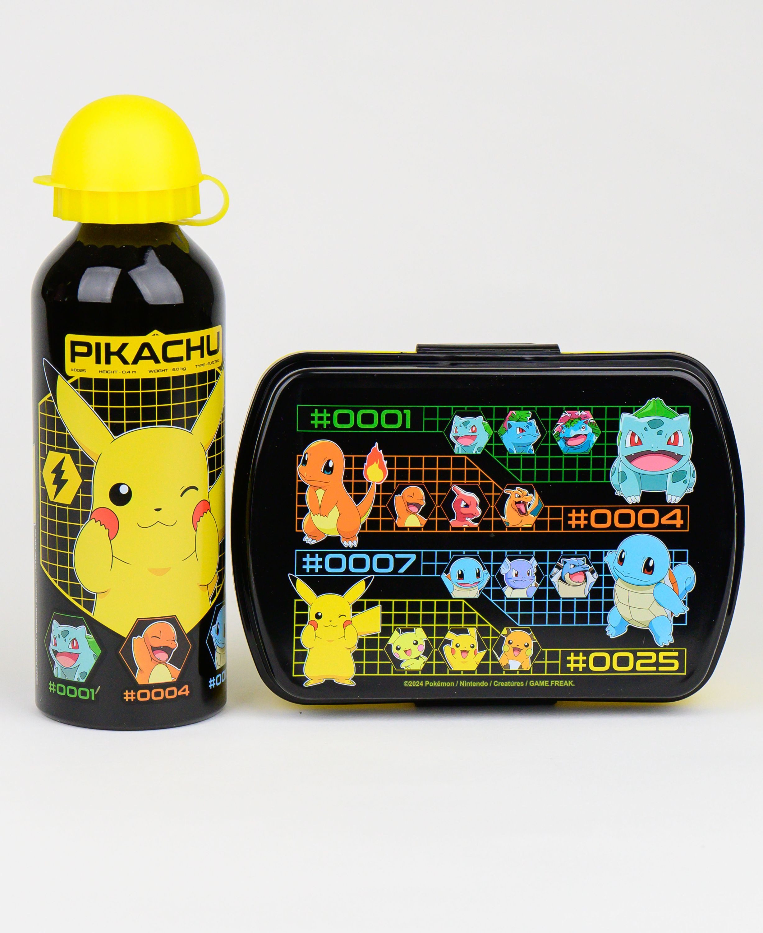 POKÉMON Lunchbox Pokémon, Aluminium, (2-tlg), Kinder Set Brotdose + Alu Trinkflasche 500 ml