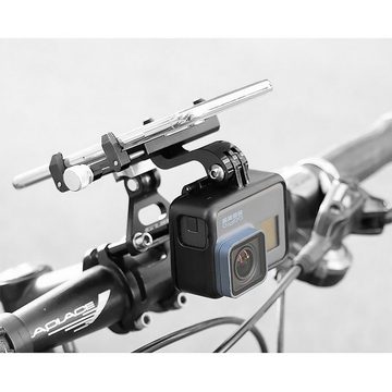 MidGard Fahrrad Lenkervorbau Handy Vorbau Halterung für E-Bike MTB Citybike Smartphone-Halterung, (bis 7.2 Zoll, mit Halterung für GoPro, ActionCams)