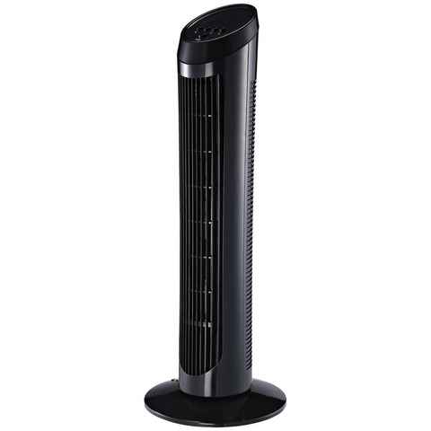 HOMCOM Standventilator Standventilator, 45 W, Turmventilator, 3 Belüftungsstufen, für Wohnzimmer, Schwarz