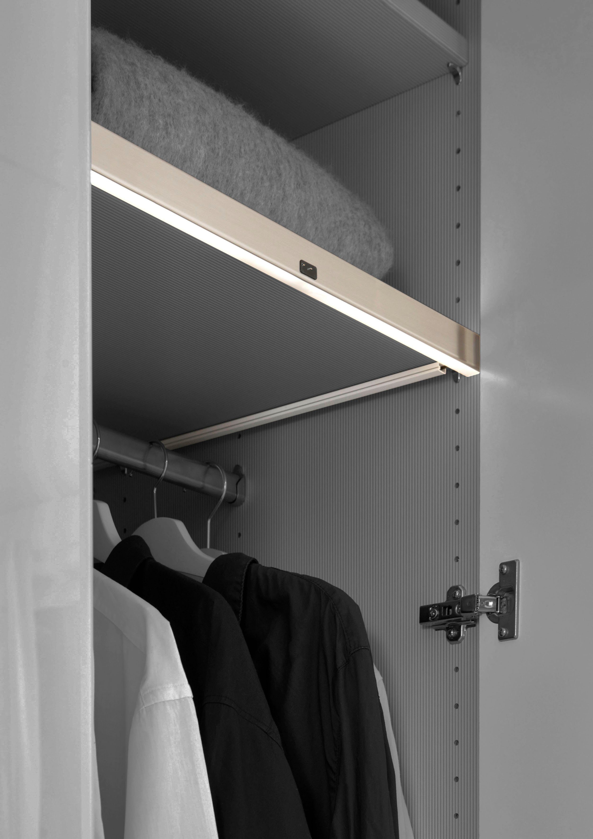 WIEMANN Schrankleuchte, Bewegungsmelder, LED fest integriert, Warmweiß, LED-Lichtblende für Einlegeböden