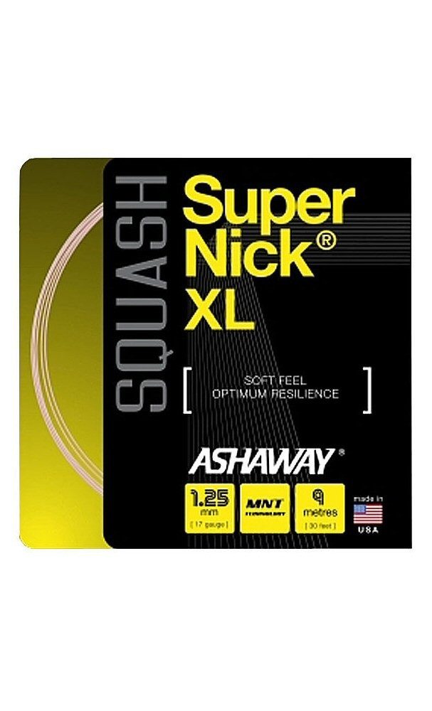 Ashaway Squashsaite Super Nick XL 9m Set, Saitendicke: 1.25