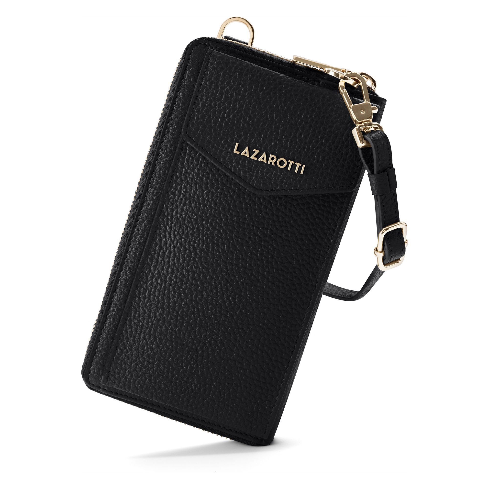 Lazarotti Smartphone-Hülle Bologna Leather Zip-Around Geldbörse Handytasche Leder 19 cm – Bild 3 von 5
