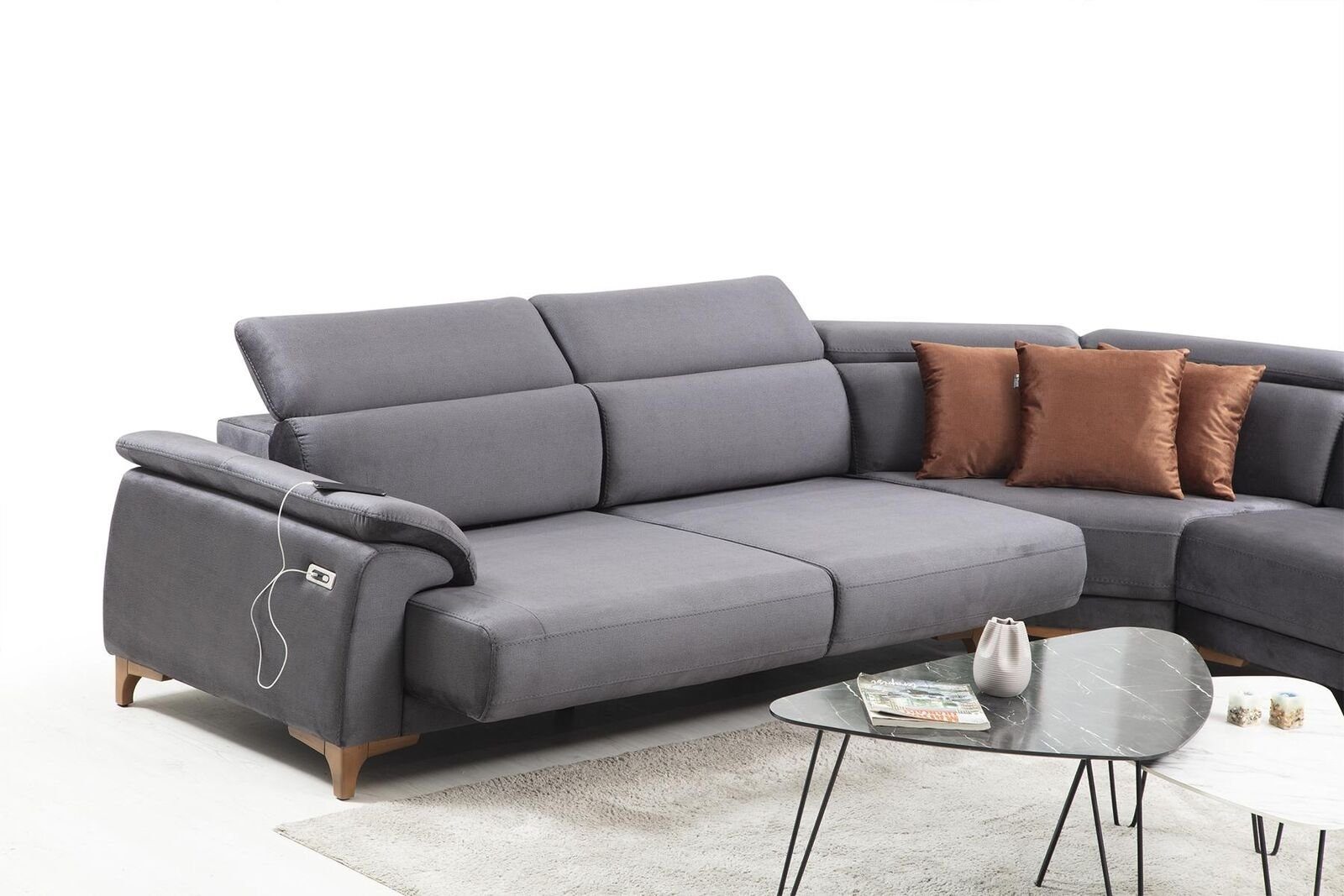 6 JVmoebel Modern, Polstermöbel Ecksofa Ecksofa U-Form in Sofa Made Europa Teile, Wohnzimmer Couch