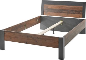 Home affaire Schlafzimmer-Set BROOKLYN, (Set, 5-St), Bett mit Holzkopfteil und Schublade