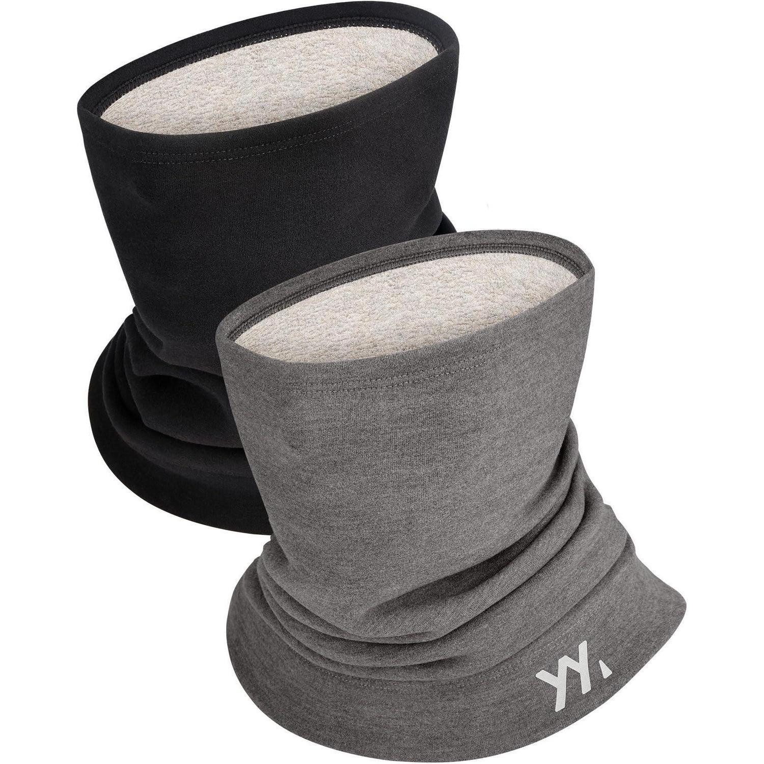 LuxusKollektion Loop Schlauchschal Fleece Modalwolle Damen Herren Schwarz & Hellgrau