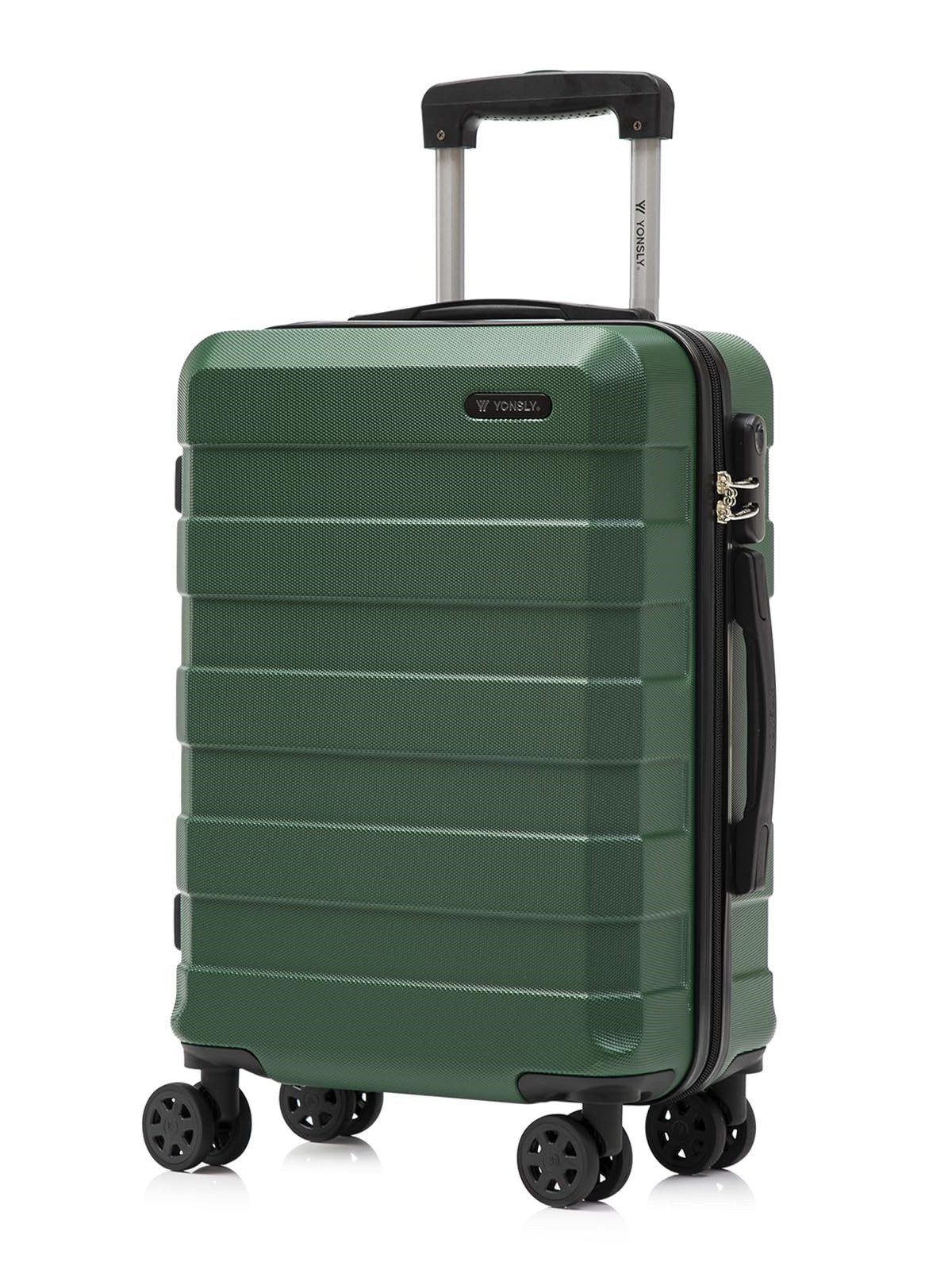 YONSLY Handgepäckkoffer Reisekoffer Trolley Handgepäck Hartschale, 4 Rollen, Zahlenschloss, ABS-Hartschale, 360°-Rollen, weicher Gummigriff