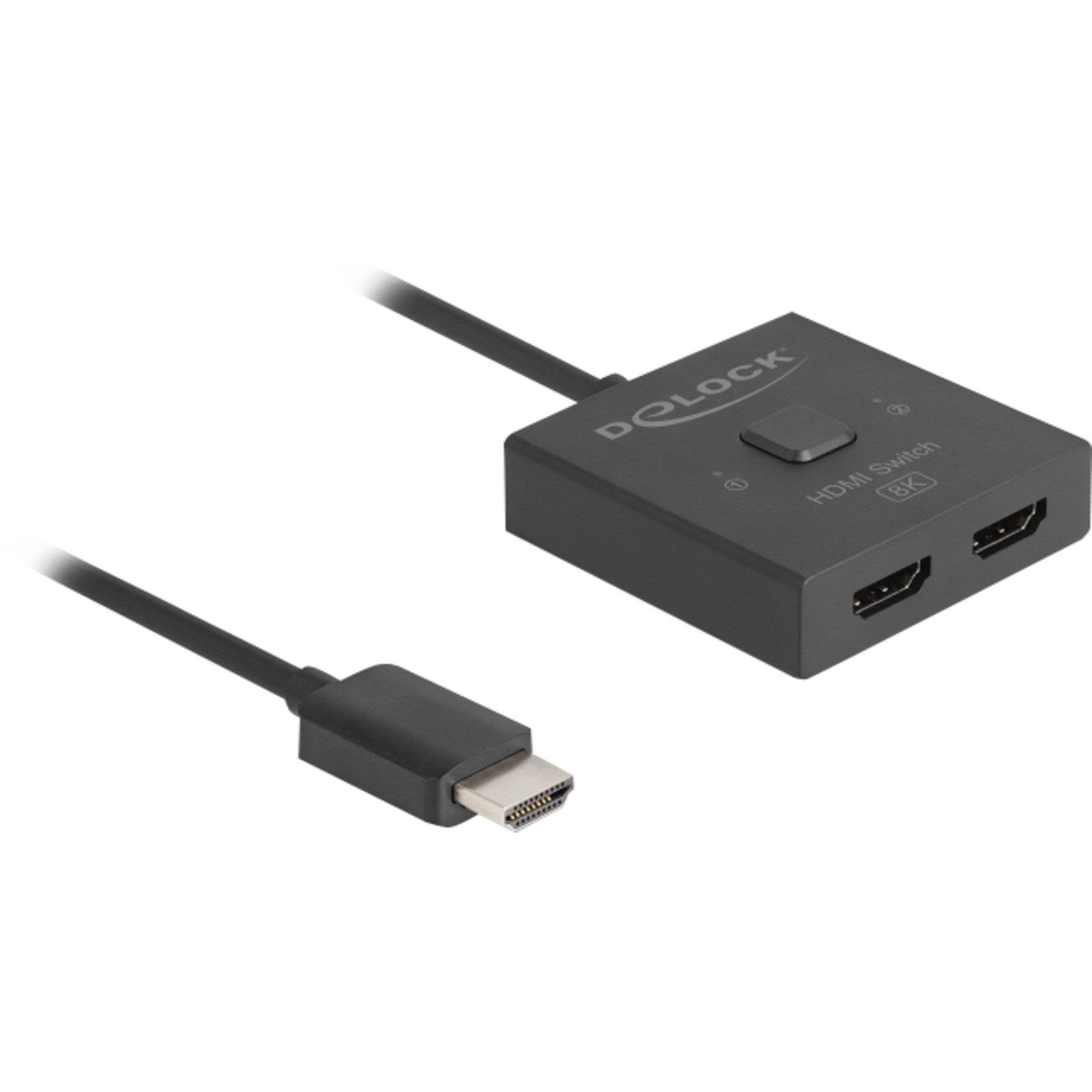 DeLOCK HDMI Switch 2 > 1 bidirektional 8K, (50cm Audio- & Video-Adapter