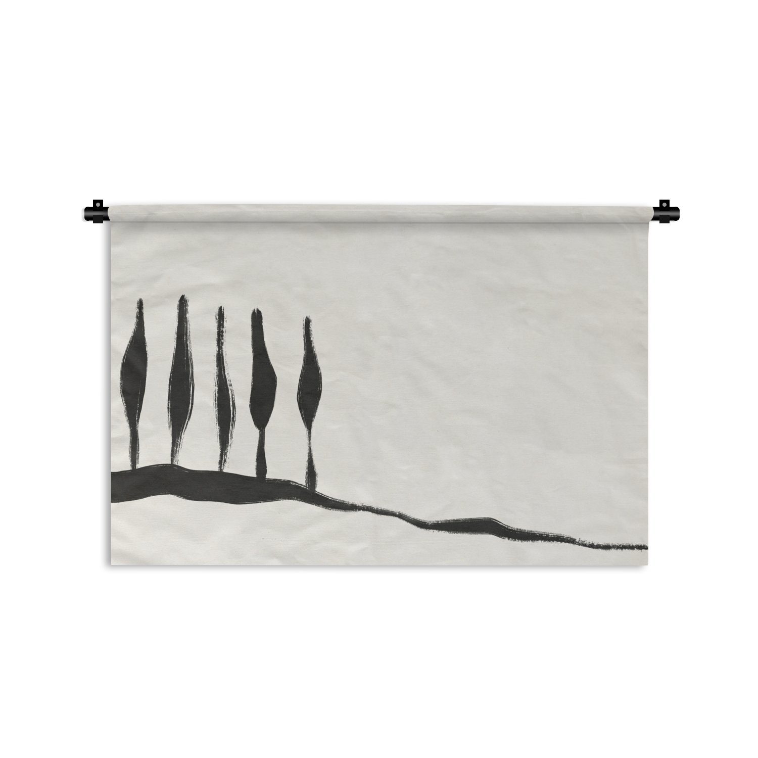 MuchoWow Wanddekoobjekt Landschaft - Abstrakt - Schwarz und weiß, Wanddeko für Wohnzimmer, Schlafzimmer, Kleid, Wandbehang, Kinderzimmer
