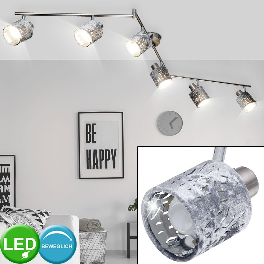 etc-shop LED Deckenspot, Leuchtmittel Decken Spots Design Wohn Zimmer verstellbar Warmweiß, inklusive, Samt Lampe