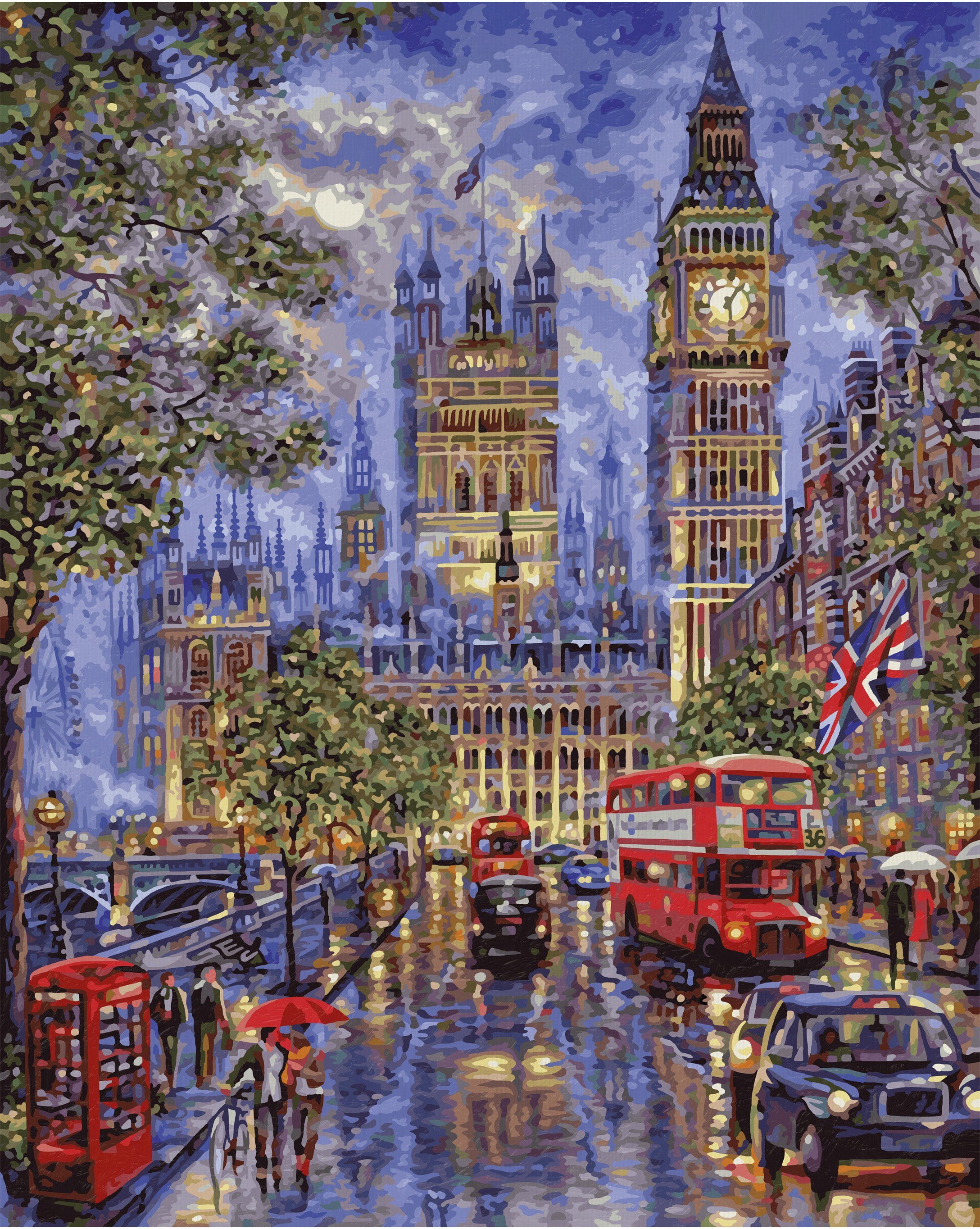 Schipper Malen nach Zahlen Meisterklasse Premium - Vollmond über London, Made in Germany