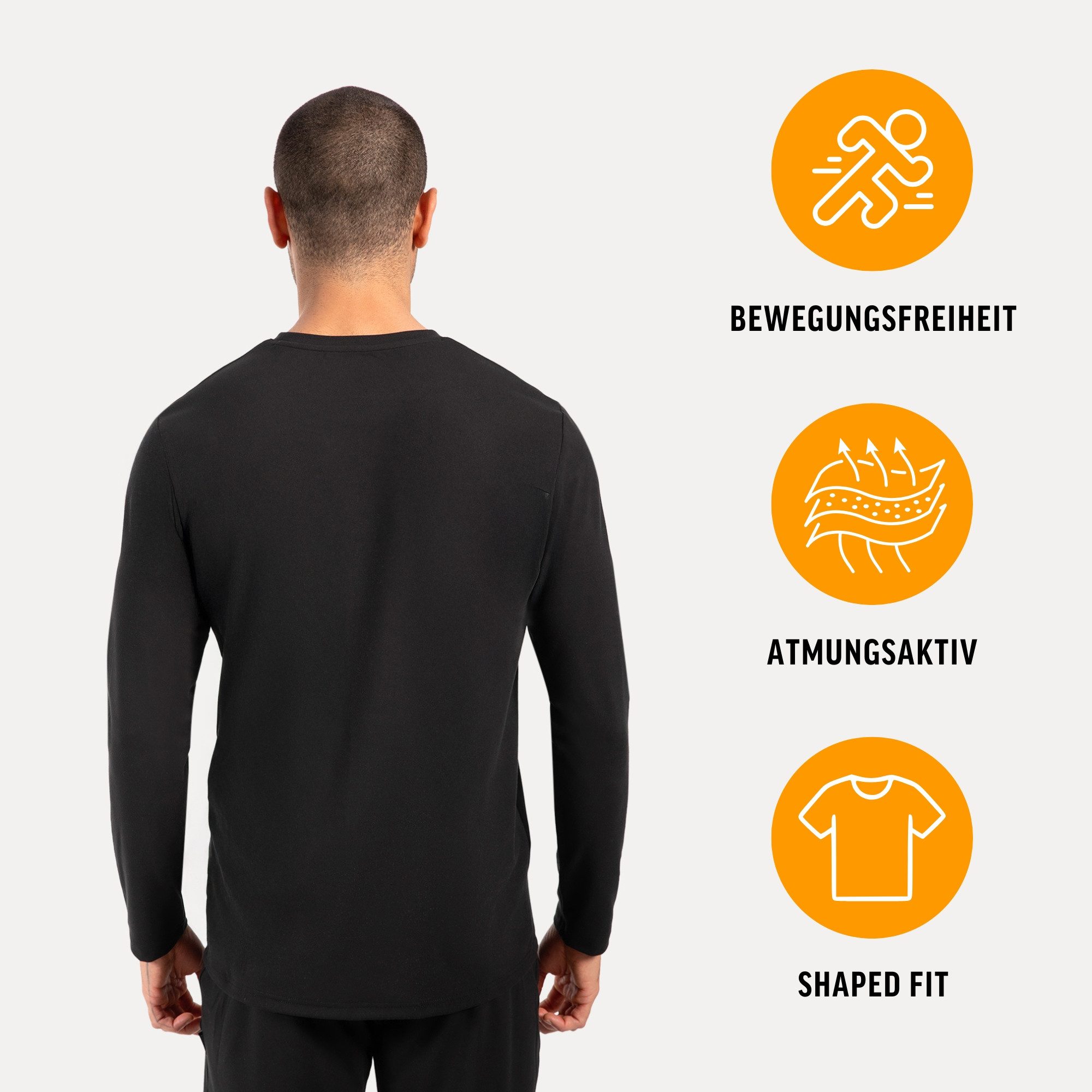 Smilodox Longsleeve Xion, Atmungsaktives Shirt 3D Rubber Print, Hoher Bewegungsfreiheit Minimalistisches Design Langarm Oberteil Sport Freizeit Training