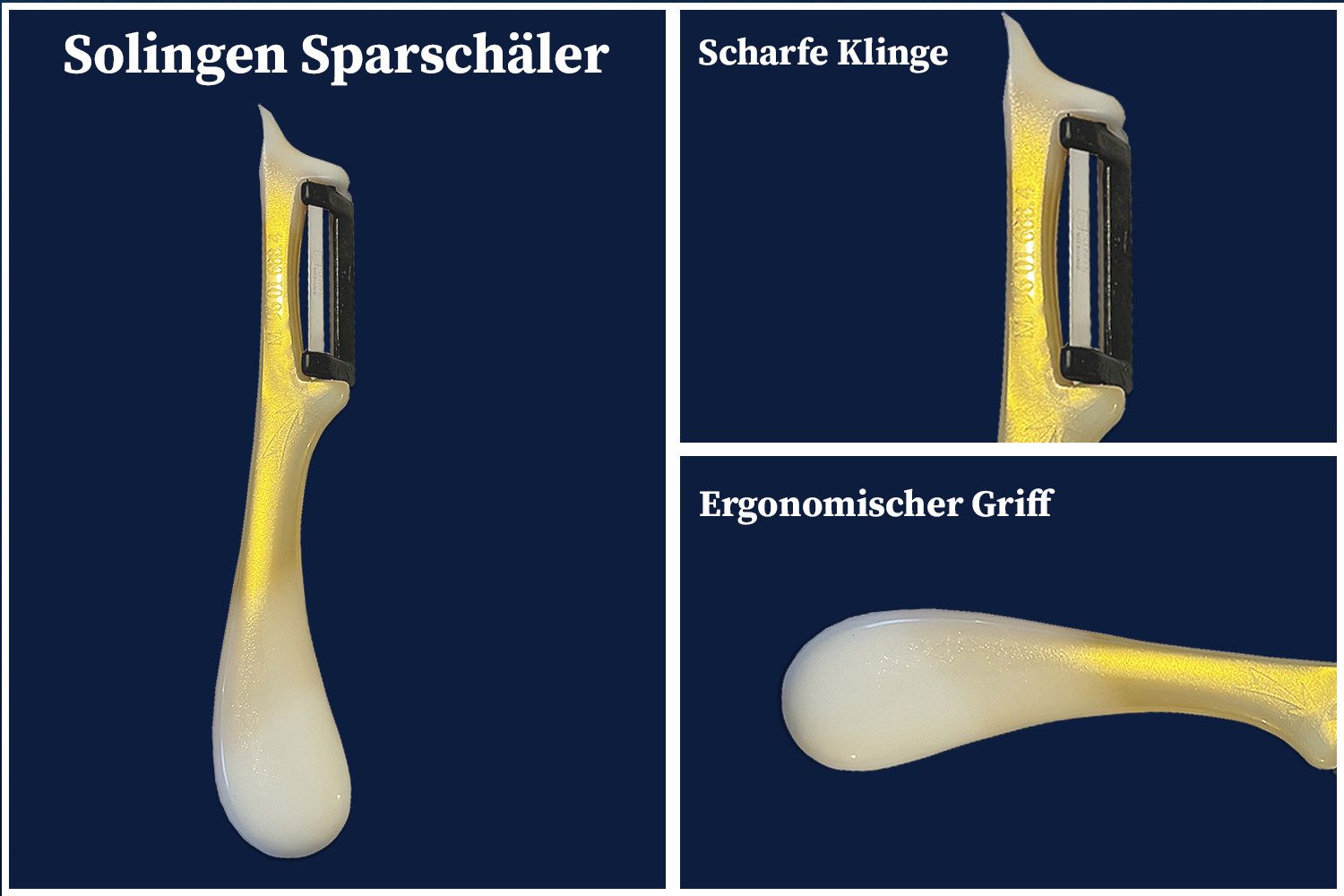 SMI Sparschäler Solingen Sparschäler Gemüseschäler Kartoffelschäler für die Küche, (2-tlg., 2 tlg), Rechts- und Linkshänder nach klingen wechseln