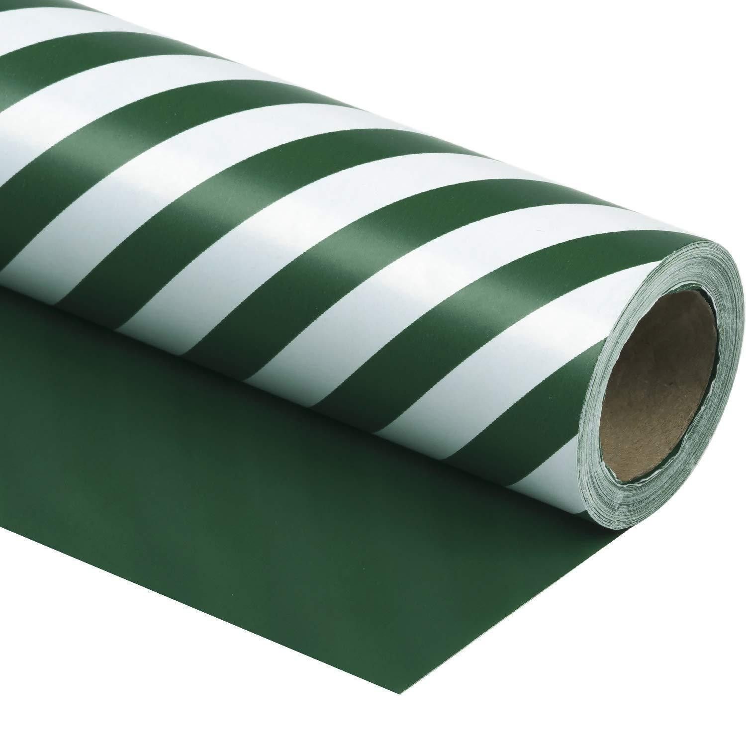 LuxusKollektion Geschenkpapier Geschenkpapier Wende dunkelgrün gestreift