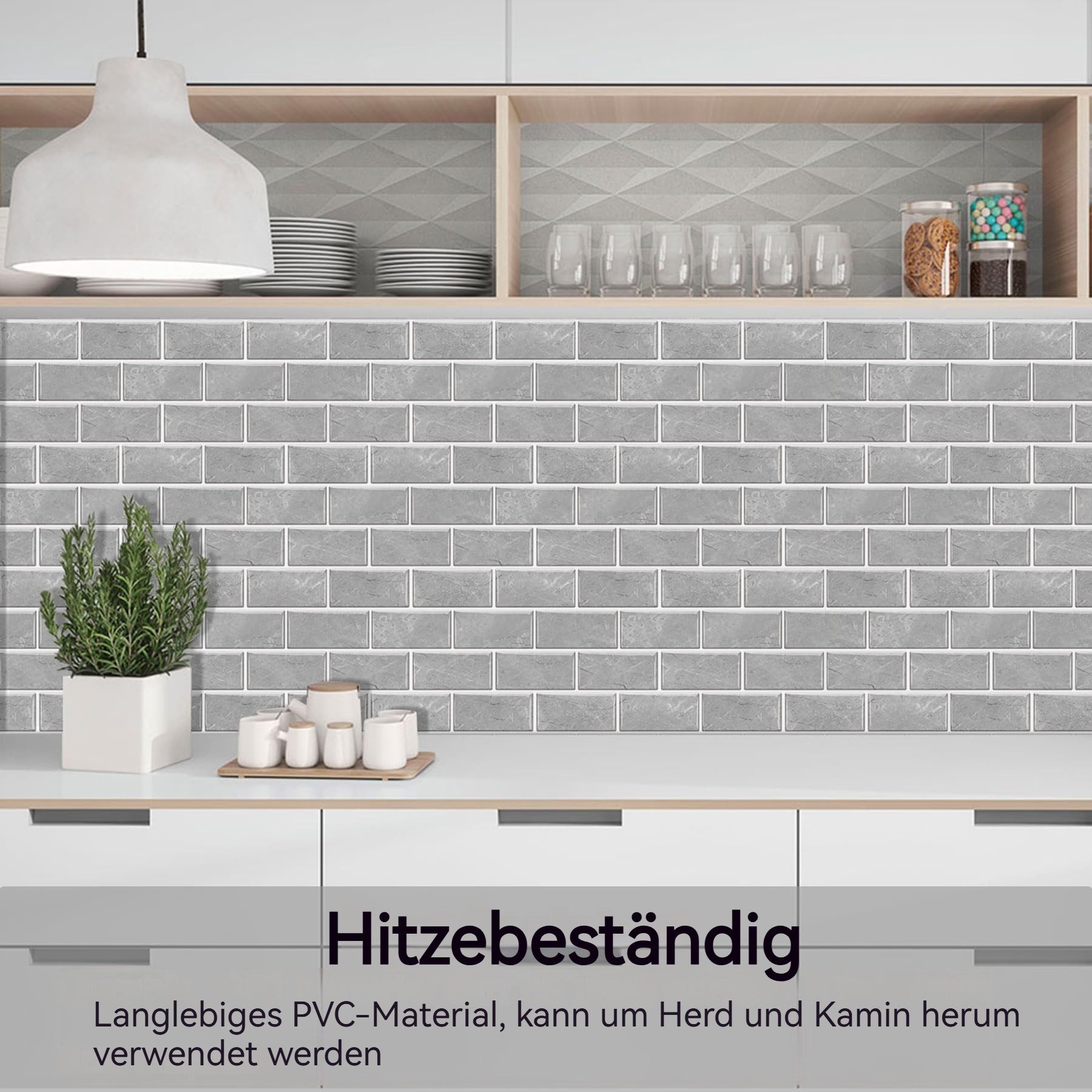 Zaewry Fliesenaufkleber Selbstklebende Fliesenaufkleber Klebefliesen Bad Küche 15x30 cm (12 St), Klebefolie Kueche Badezimmer Wand Fliesenwand Aufkleber – Bild 3 von 5