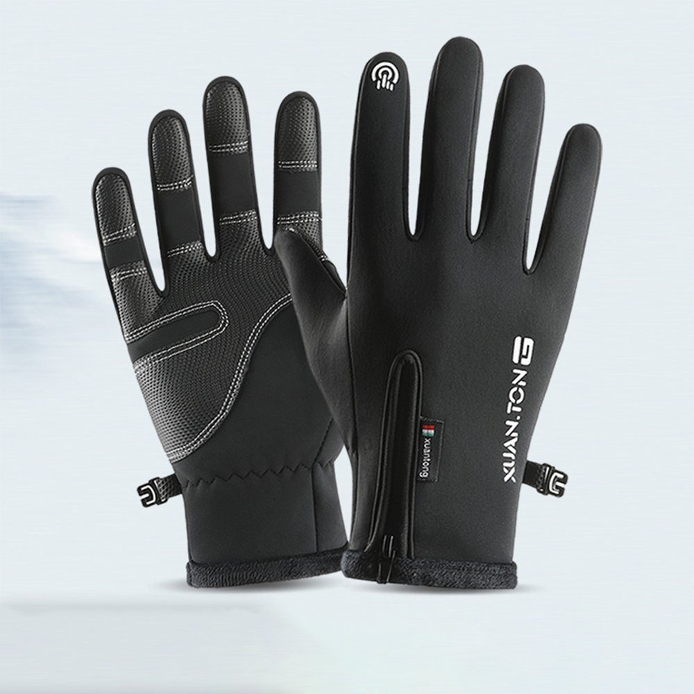 LAPA HOME Skihandschuhe Winter Sporthandschuhe Fahrrad Herren Thermo Wasserdicht Handschuhe (1 Paar) Touchscreen Handschuhe für Skifahren Laufen Radfahren, Rutschfestem Schwarz