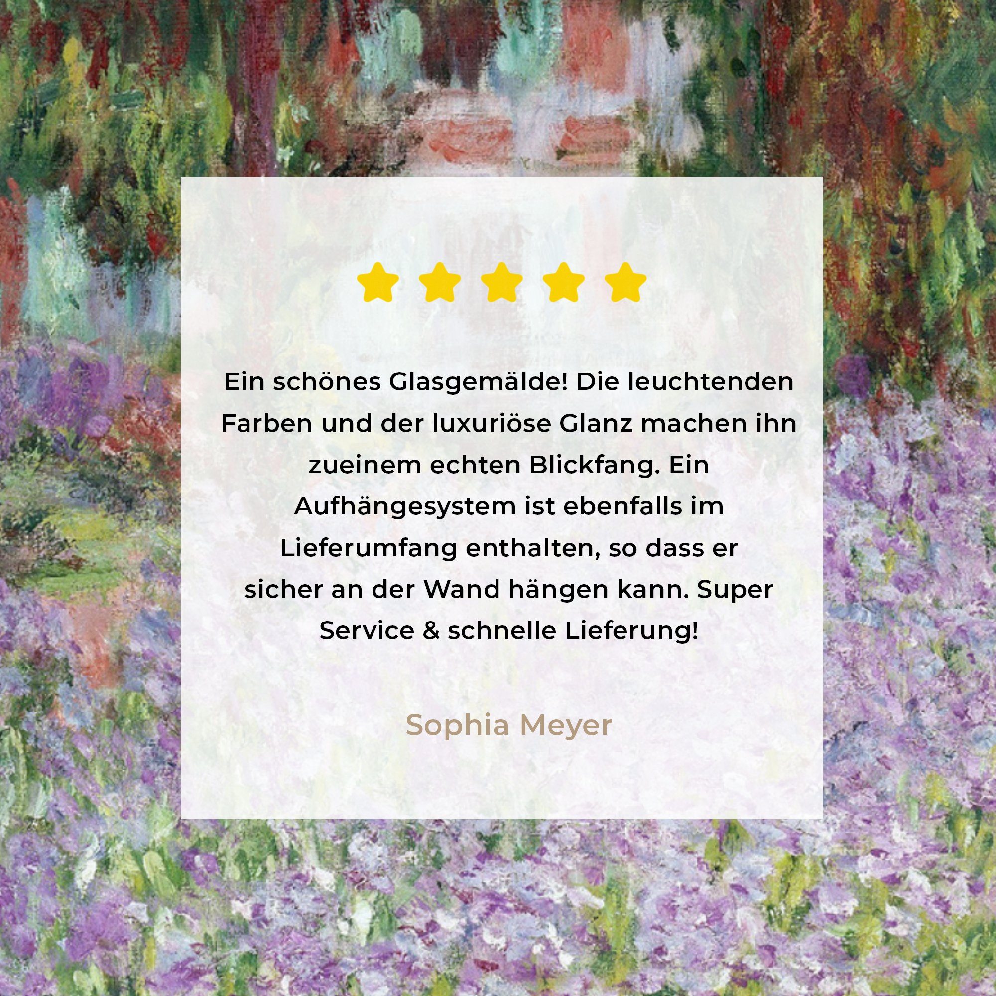 - auf auf Glasbilder Garten Claude Bilder - MuchoWow im von Glas Glas Wanddekoration Acrylglasbild Monet Schwertlilien St), Wandbild - Foto - Monet, (1